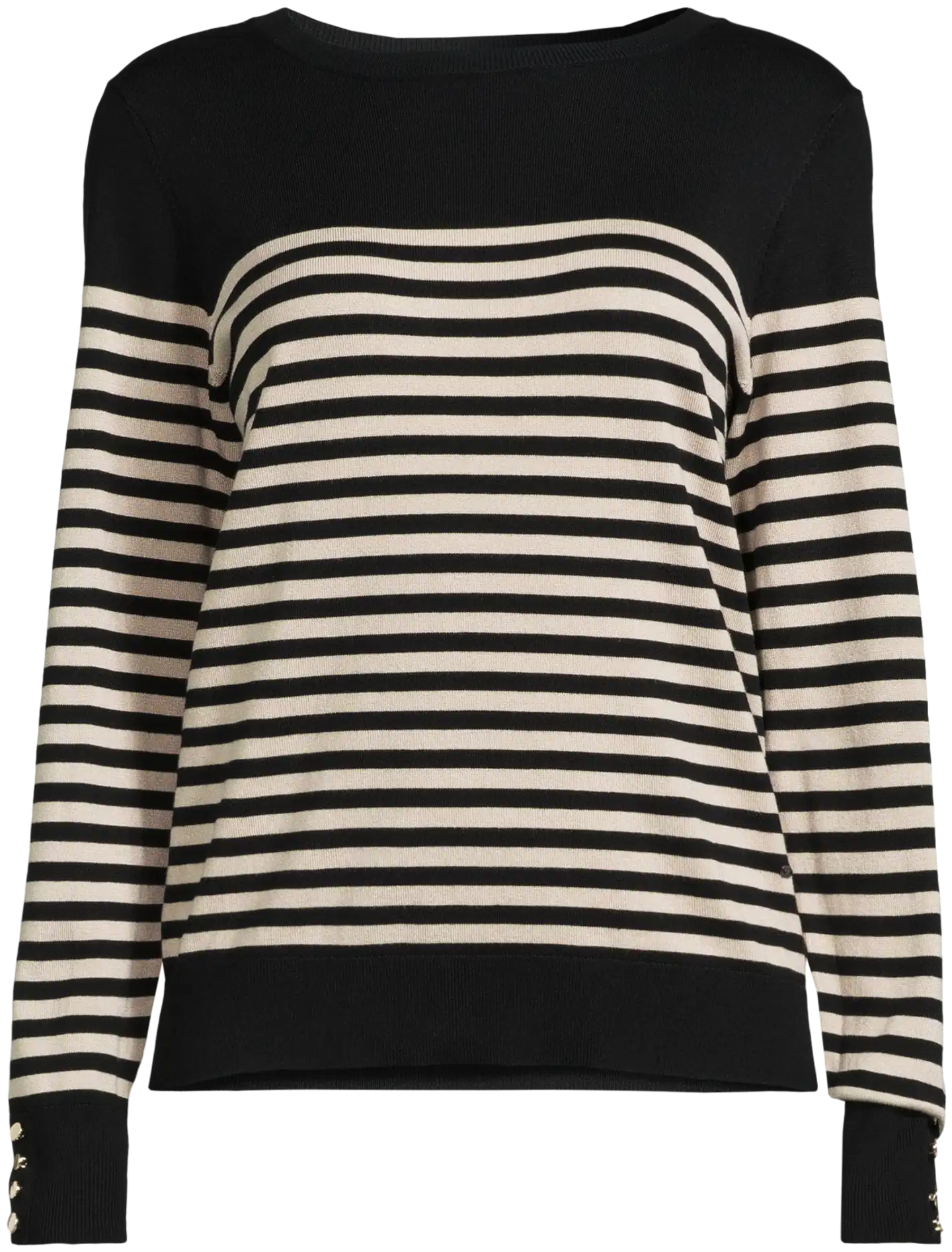 London Fog naisten raidallinen neule 213L262902 - black/beige - 2