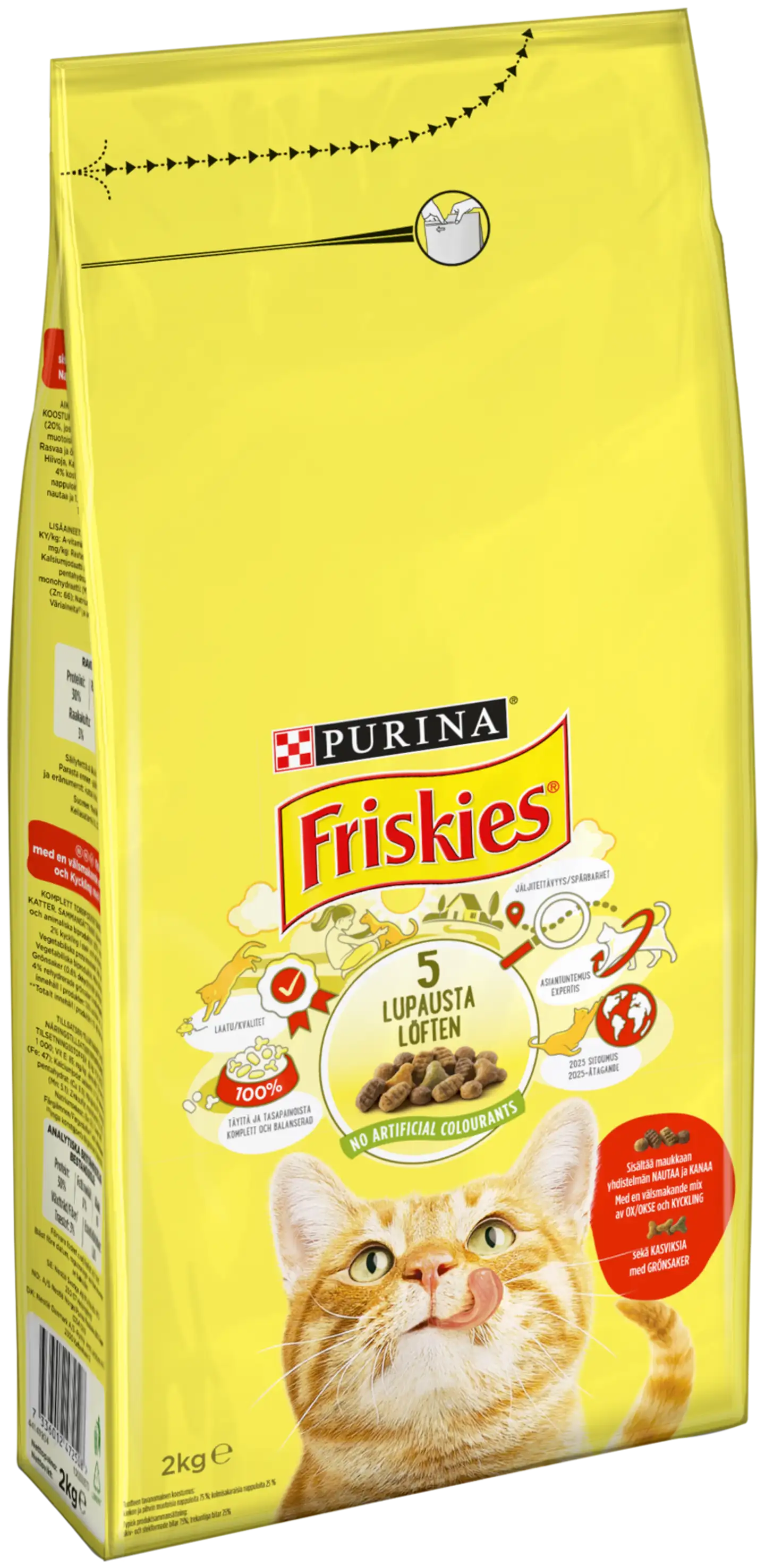 Friskies 2kg Adult Nautaa, Kanaa ja Kasviksia kissanruoka