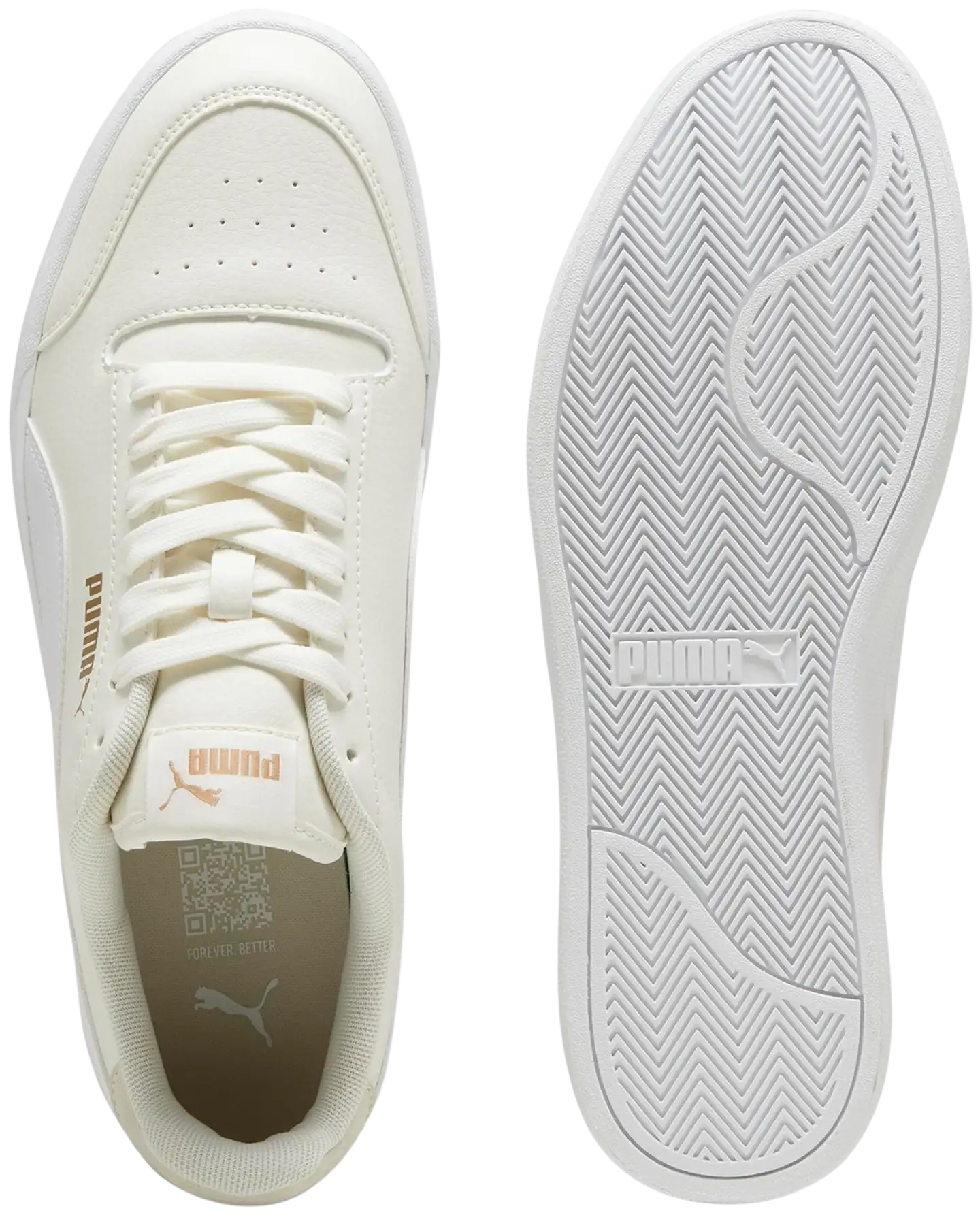 Puma naisten vapaa-ajan jalkine Suffle - Warm White-White-PUMA Gold - 4