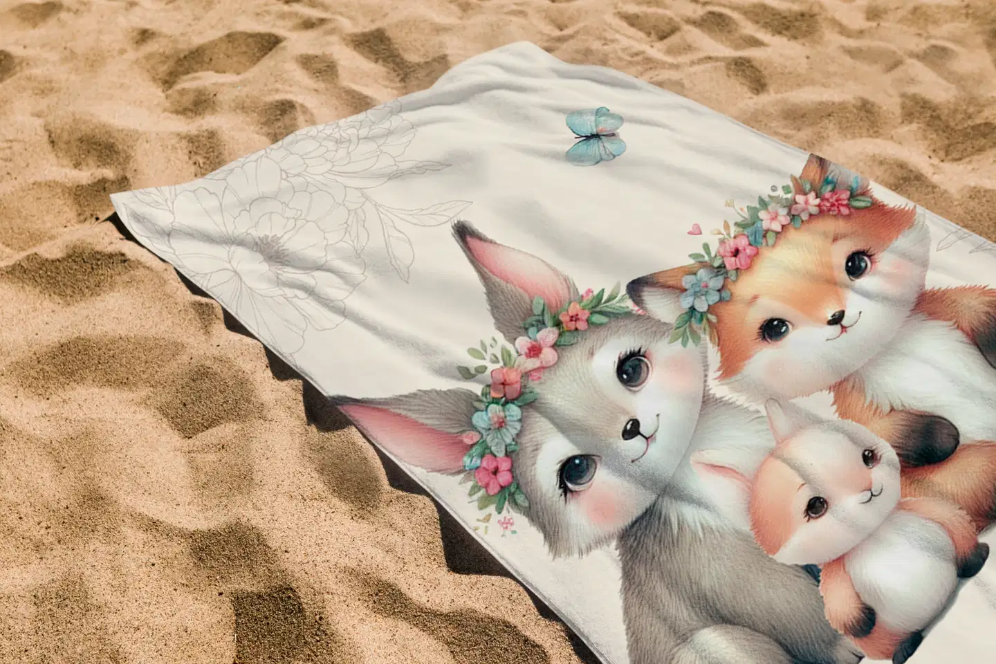 Ciraf lasten kylpypyyhe Bunny and Fox 70x140 cm - 6