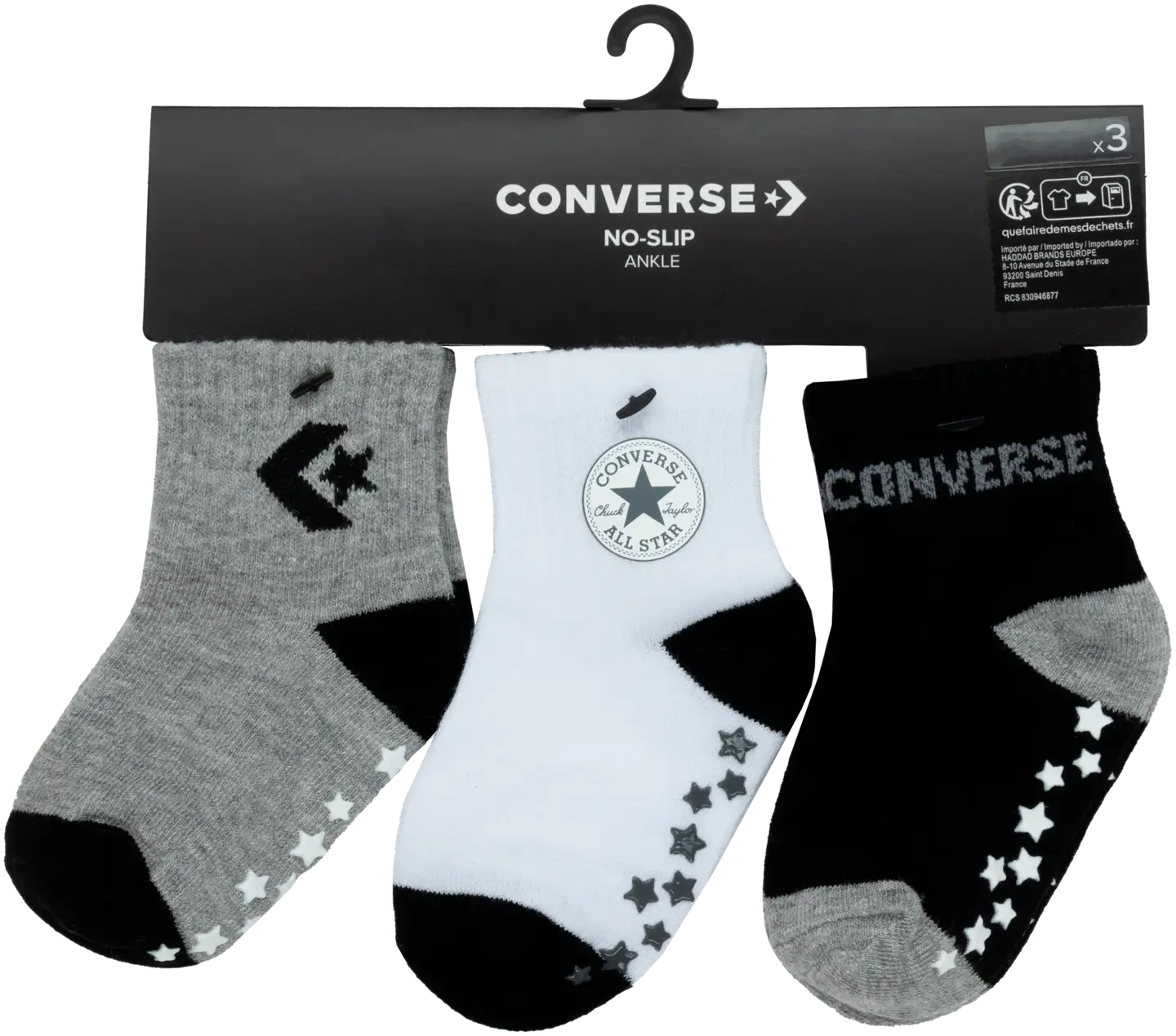 Converse Vauvojen nilkkasukat CHN CNVS A/O STAR Gripper - BLACK - 2