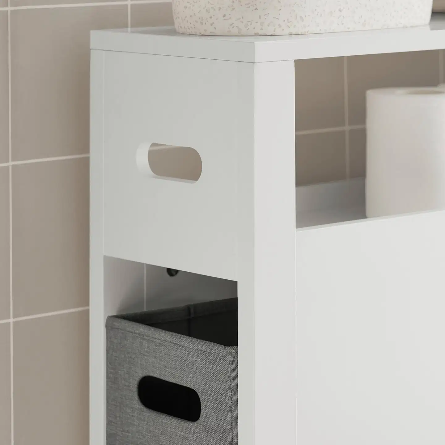 SoBuy kylpyhuonekaappi valkoinen BZR83-W - 6