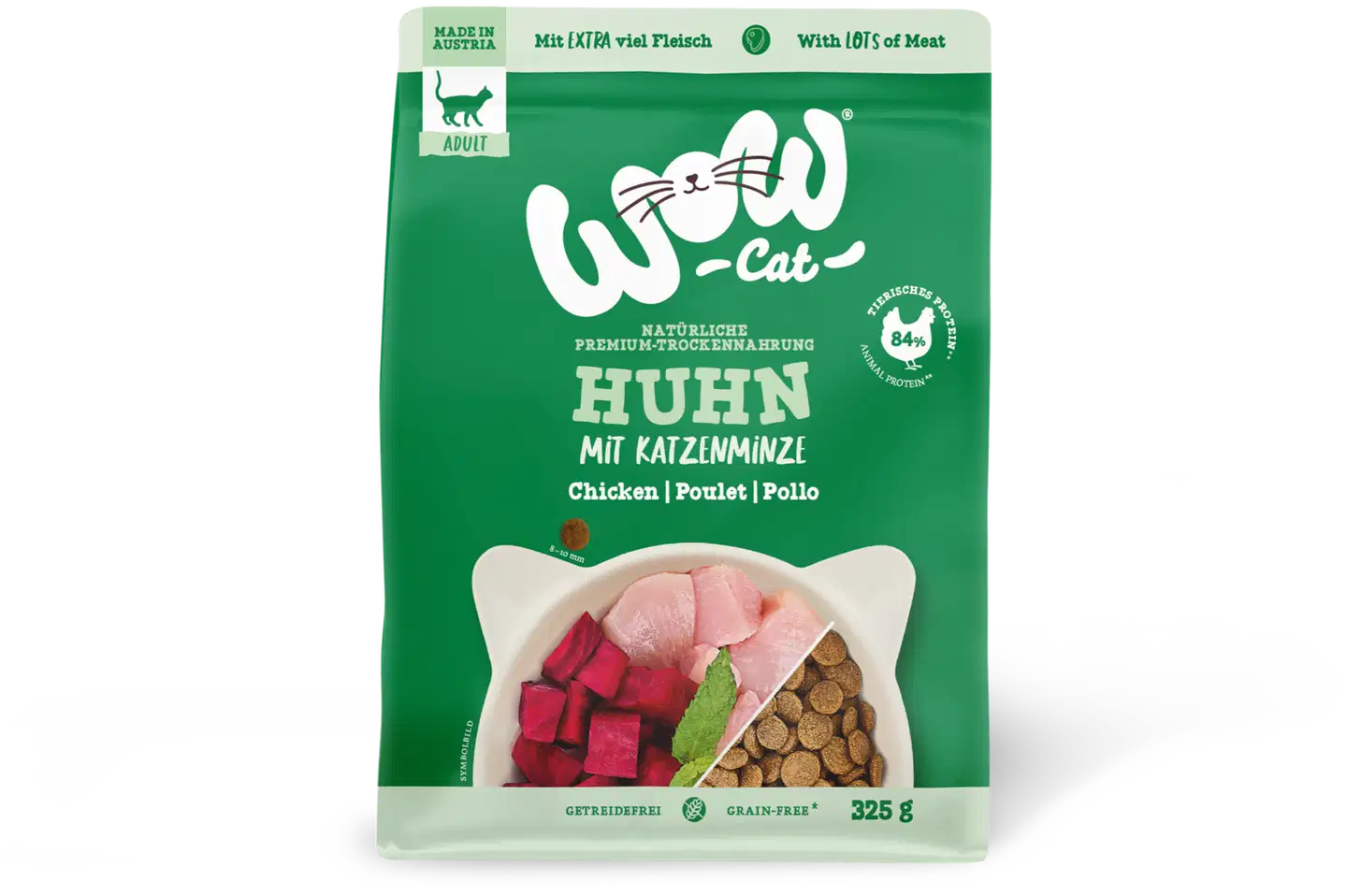 WOW CAT ADULT Kana kuivaruoka 325 g
