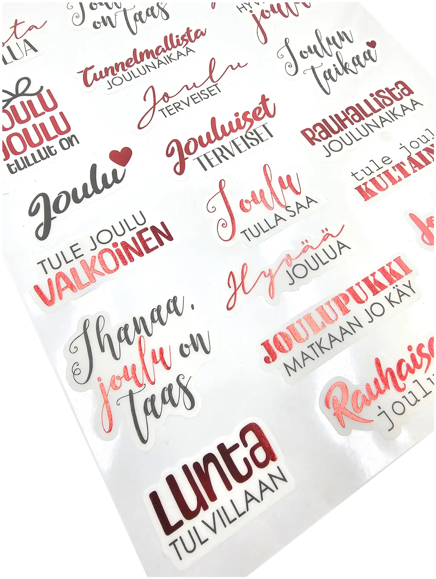 J.K. Primeco washitarra-arkki Joulutekstit punamusta - 2