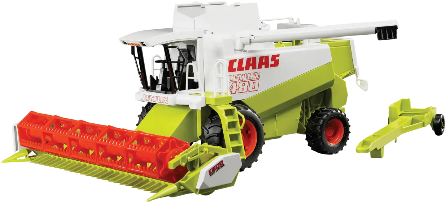 Bruder Claas Lexion 480 Combine leikkuupuimuri pöydän kuljetusvaunulla - 1