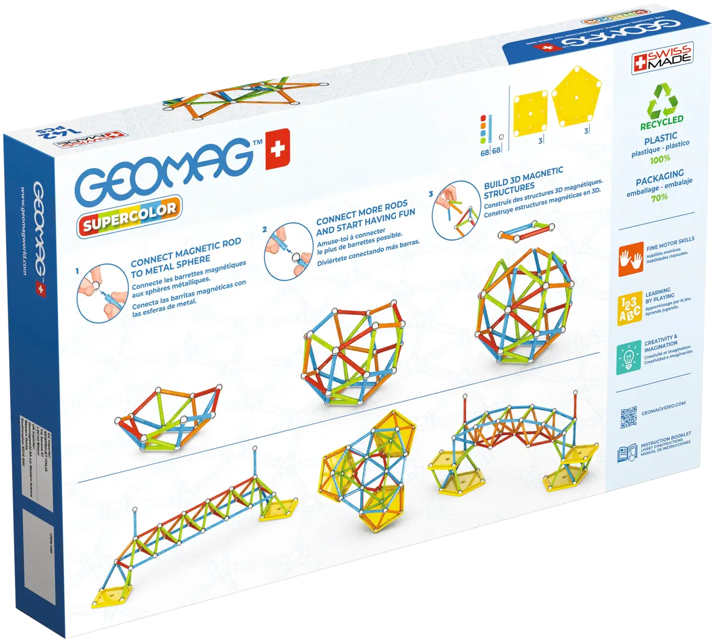 Geomag Supercolor Recycled -magneettirakennussetti 142 osaa - 5