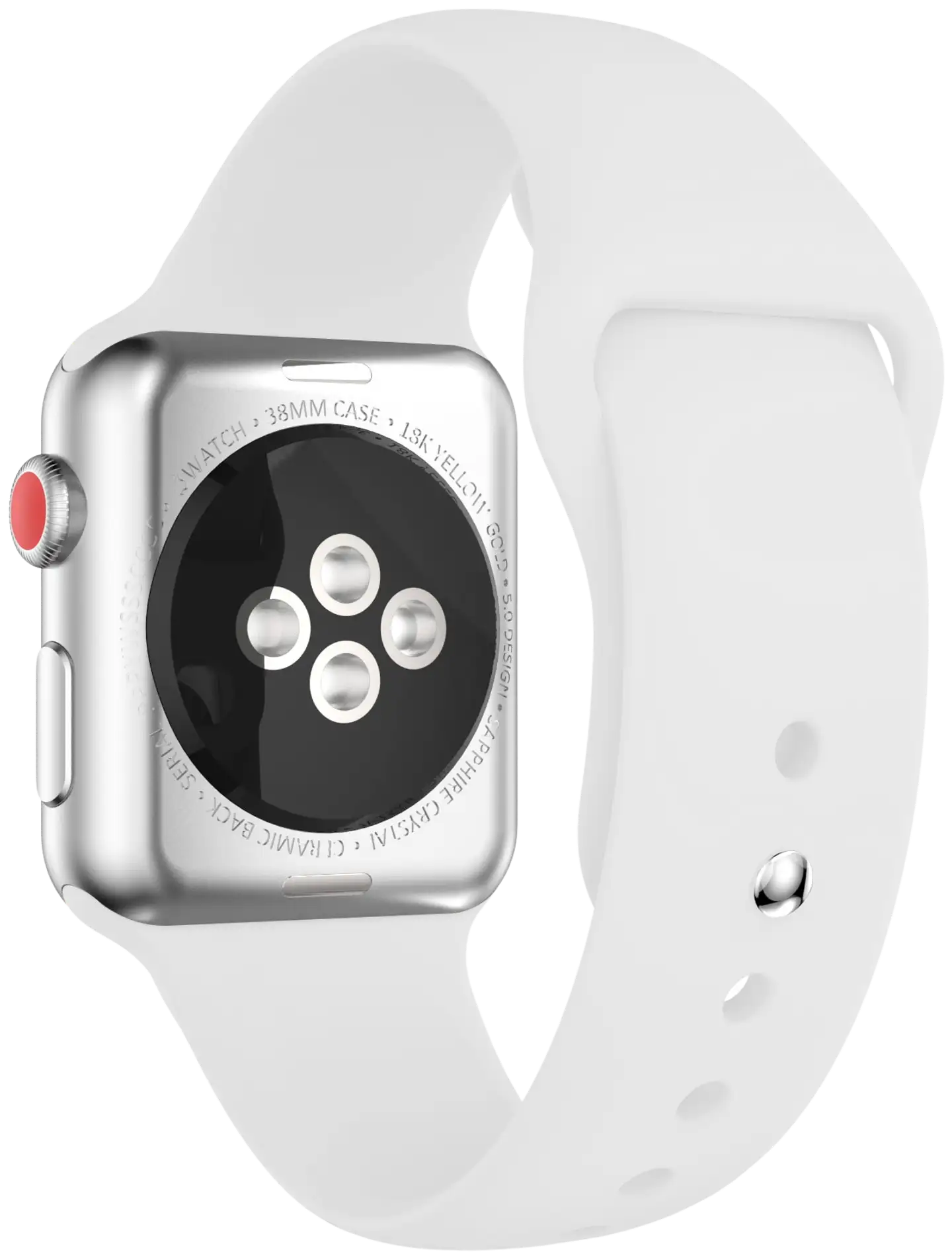 Wave Silikoniranneke, Apple Watch 42mm (Series 1-9) / Apple Watch 44mm / Apple Watch 45mm / Apple Watch 46mm / Apple Watch 49mm, Valkoinen - 3