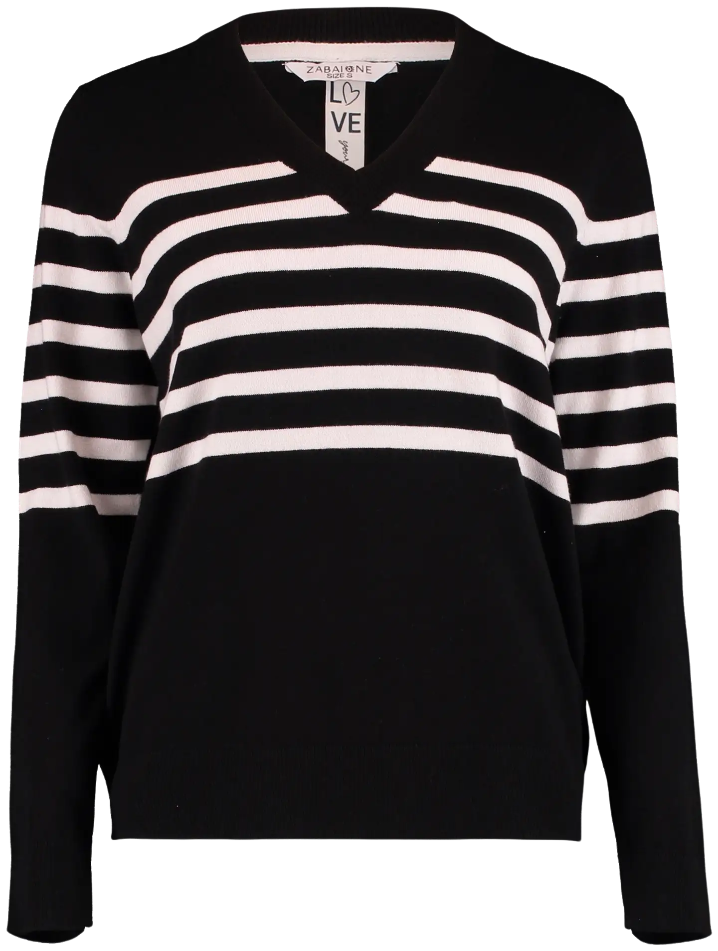 Zabaione naisten neule Palina HS-PR251-0160-1 - black offwhite stripes - 1