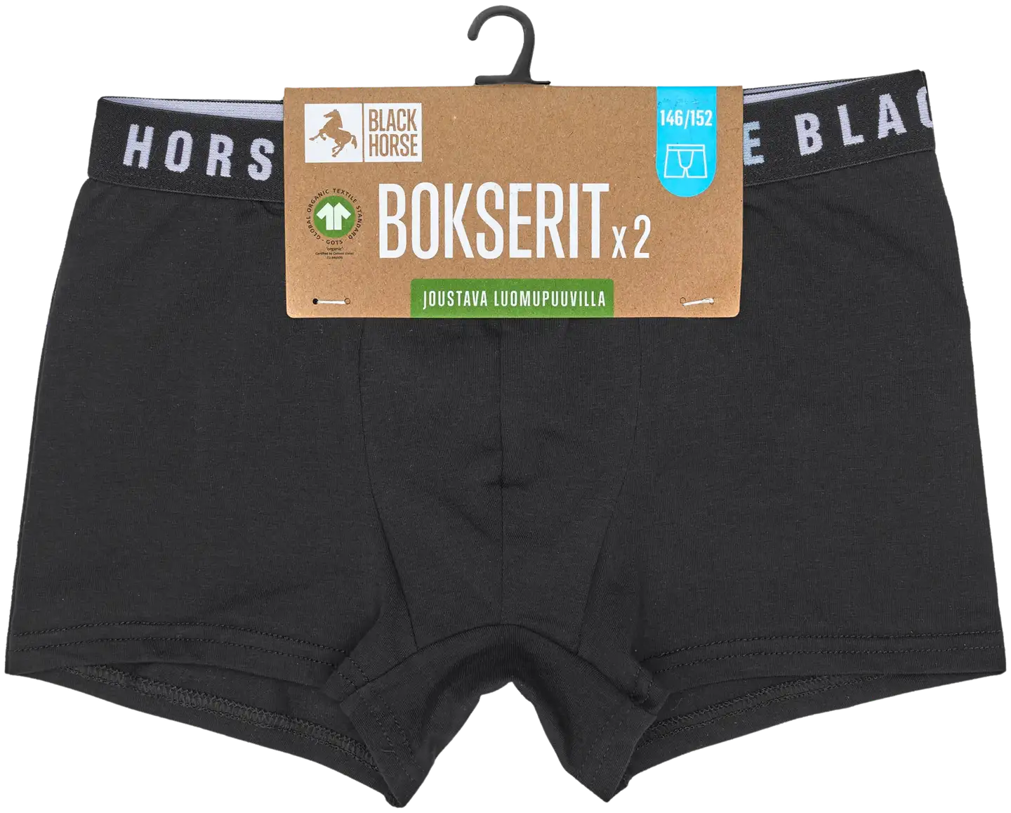 Black Horse lasten bokserit 2-pack J008 - BLACK - 2