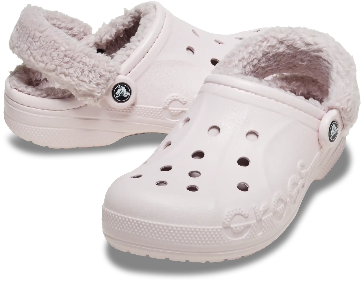Crocs naisten pistokas Baya Lined Fuzz Strap Clog - Barely Pink - 3