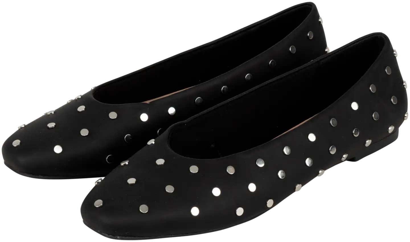 TEX naisten niittiballerinat I989725 - BLACK 1 - 1