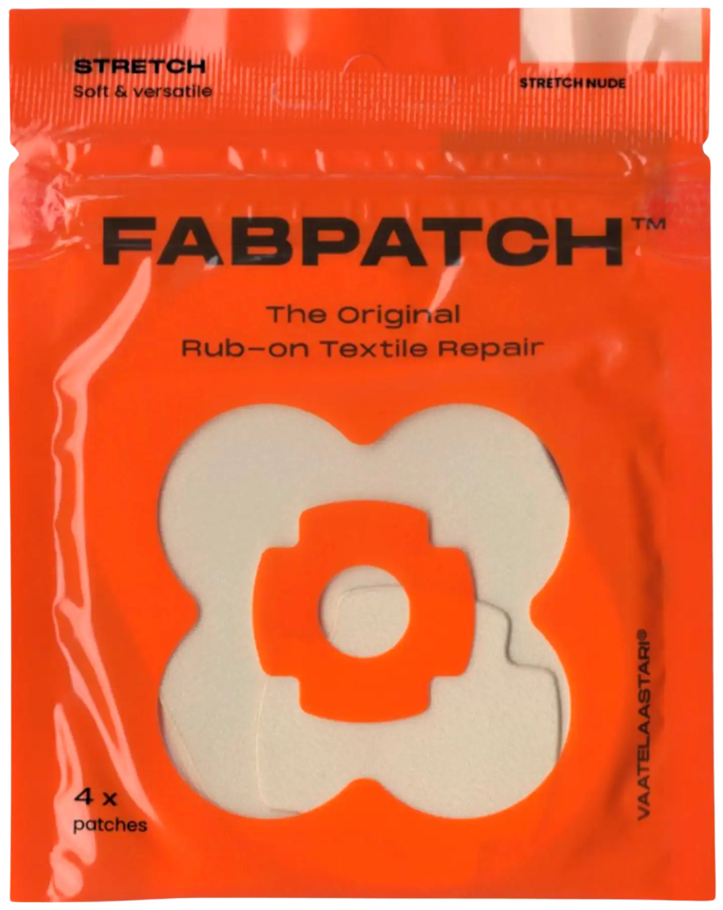 Vaatelaastari FabPatch, STRETCH NUDE -Vaatelaastari, hankaamalla kiinnittyvä tekstiilien korjauspaikka - 1