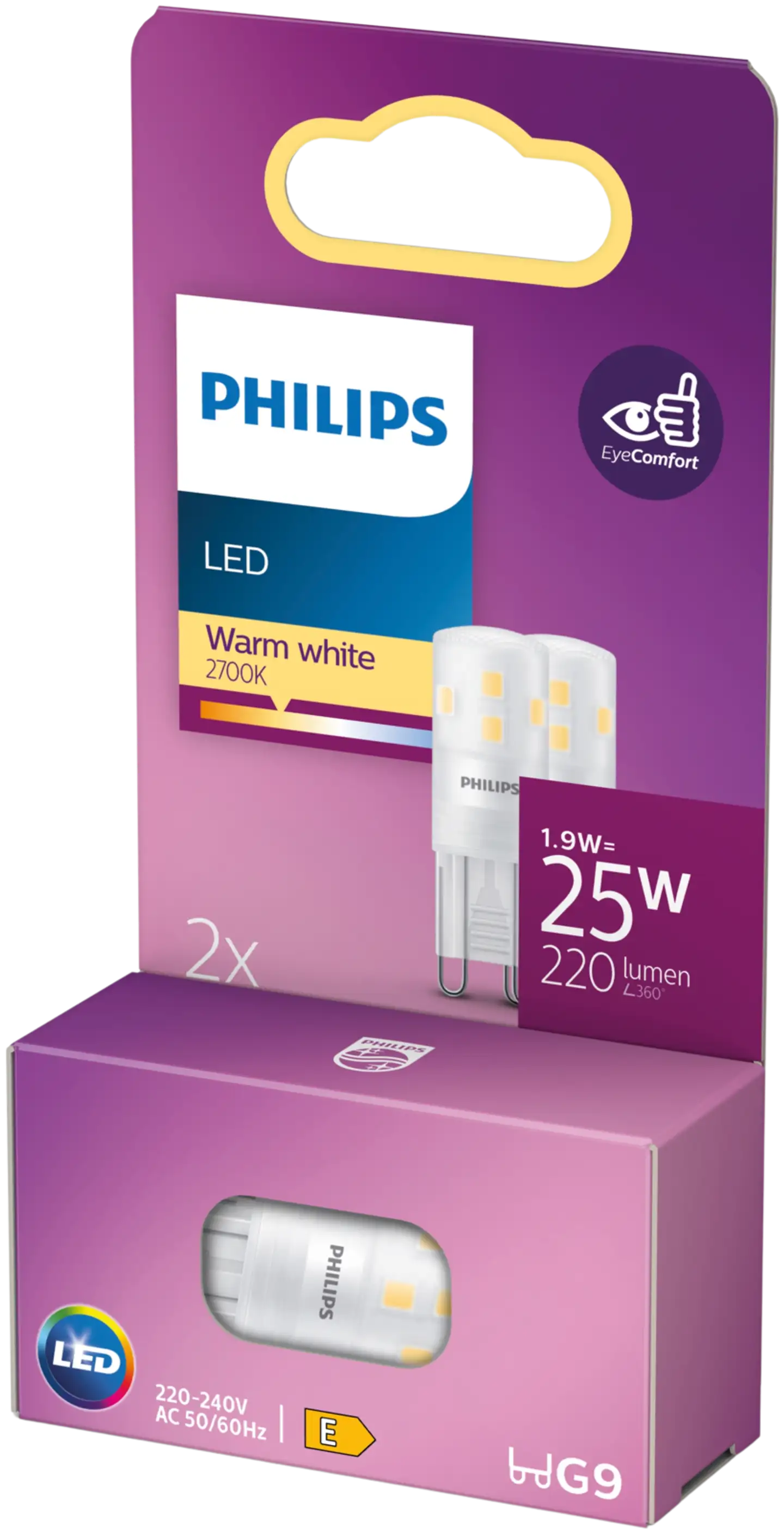 Philips LED lamppu G9 1.9W 2700K 220LM  2kpl - 3