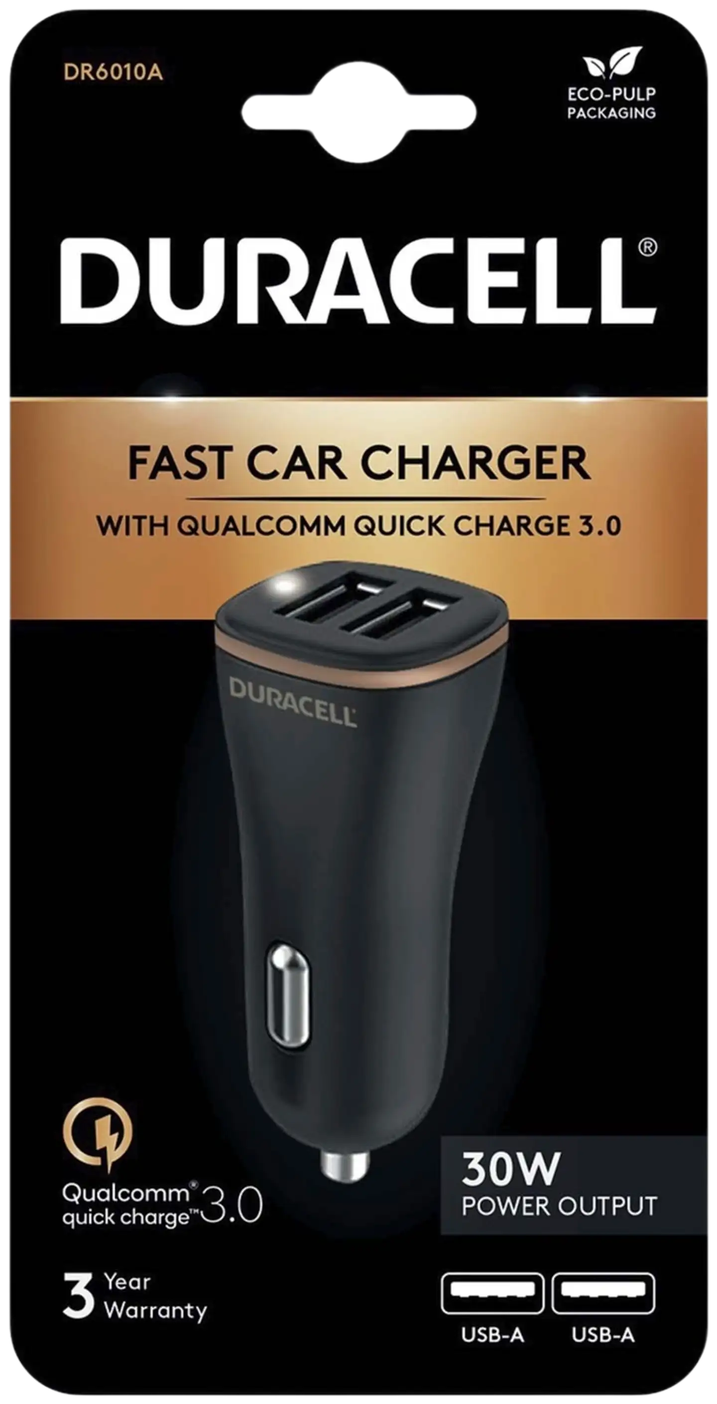 Duracell Autolaturi 12V 2xUSB 2,4A