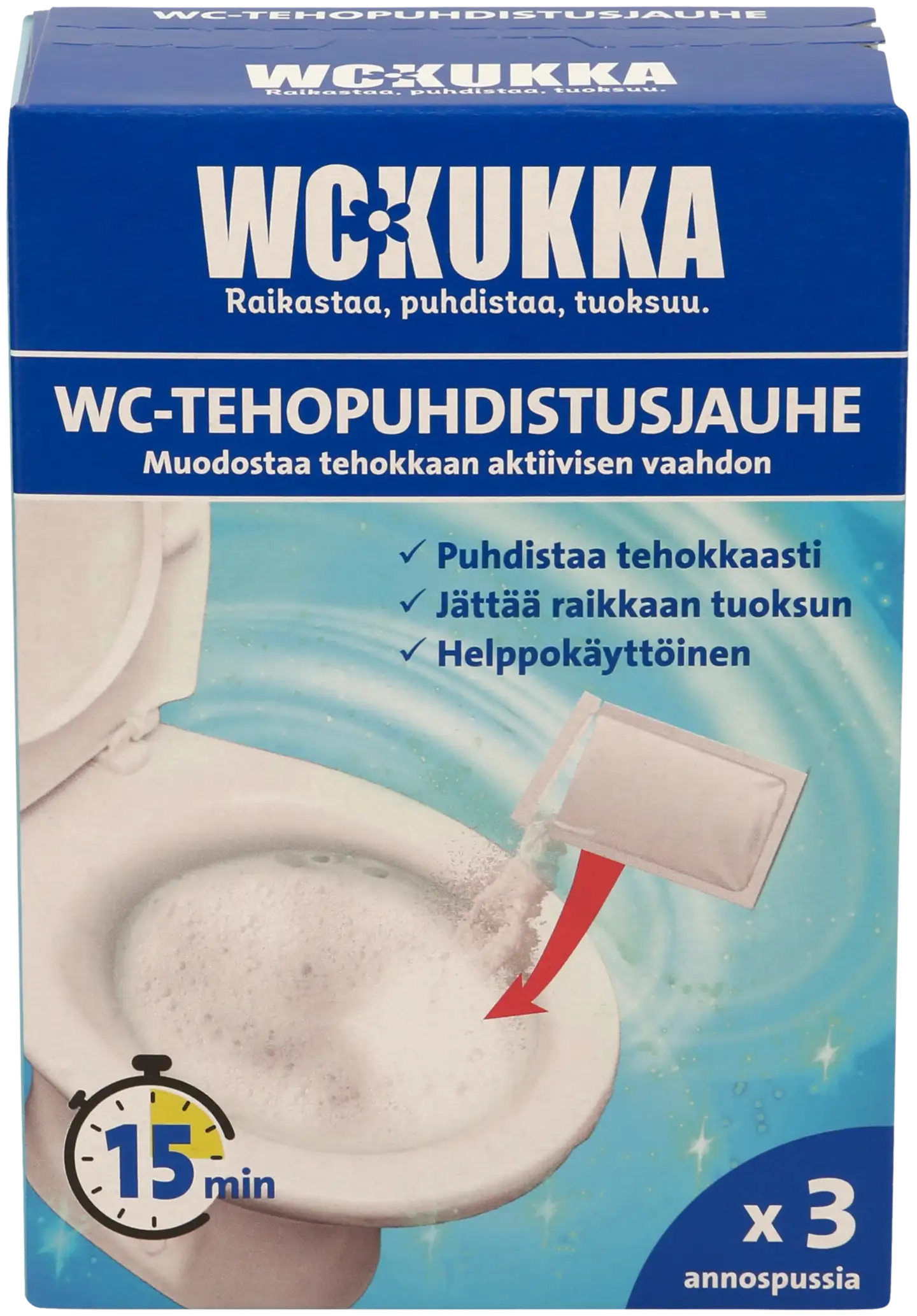 WC Kukka WC-Tehopuhdistusjauhe 3x100g