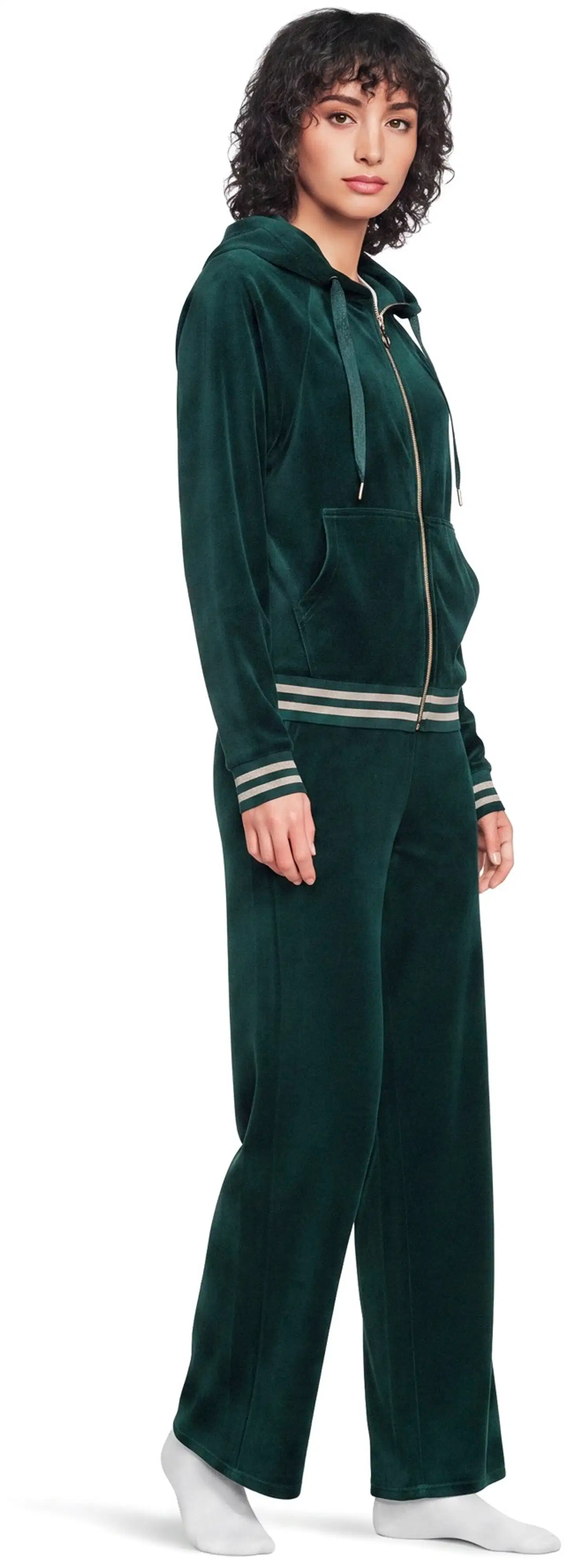 Danskin naisten leveälahkeiset velourhousut  DCA2605A - Dark Sea - 4