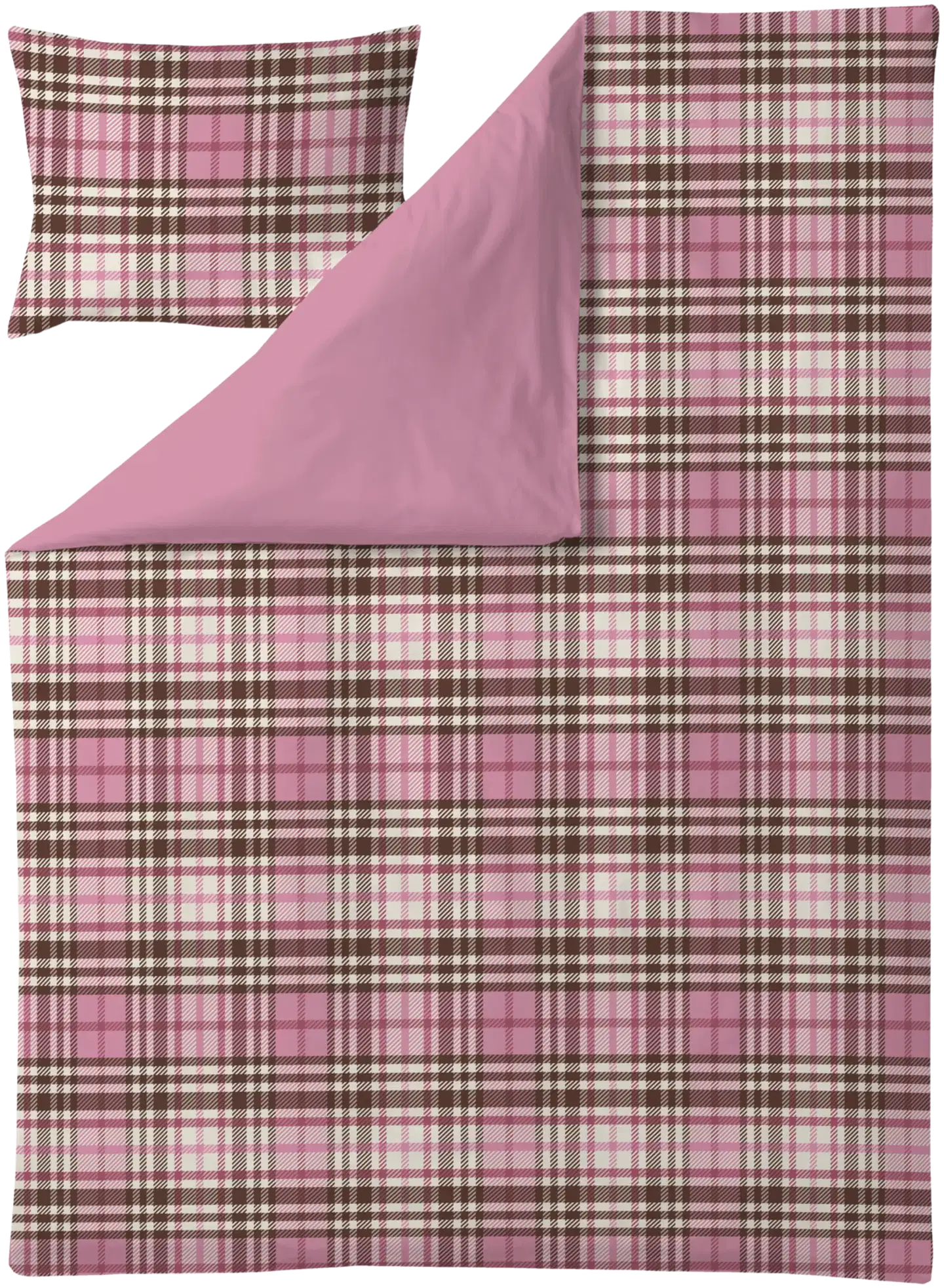 Reino -pussilakanasetti 150 x 210 + 50 x 60 cm pinkki GOTS
