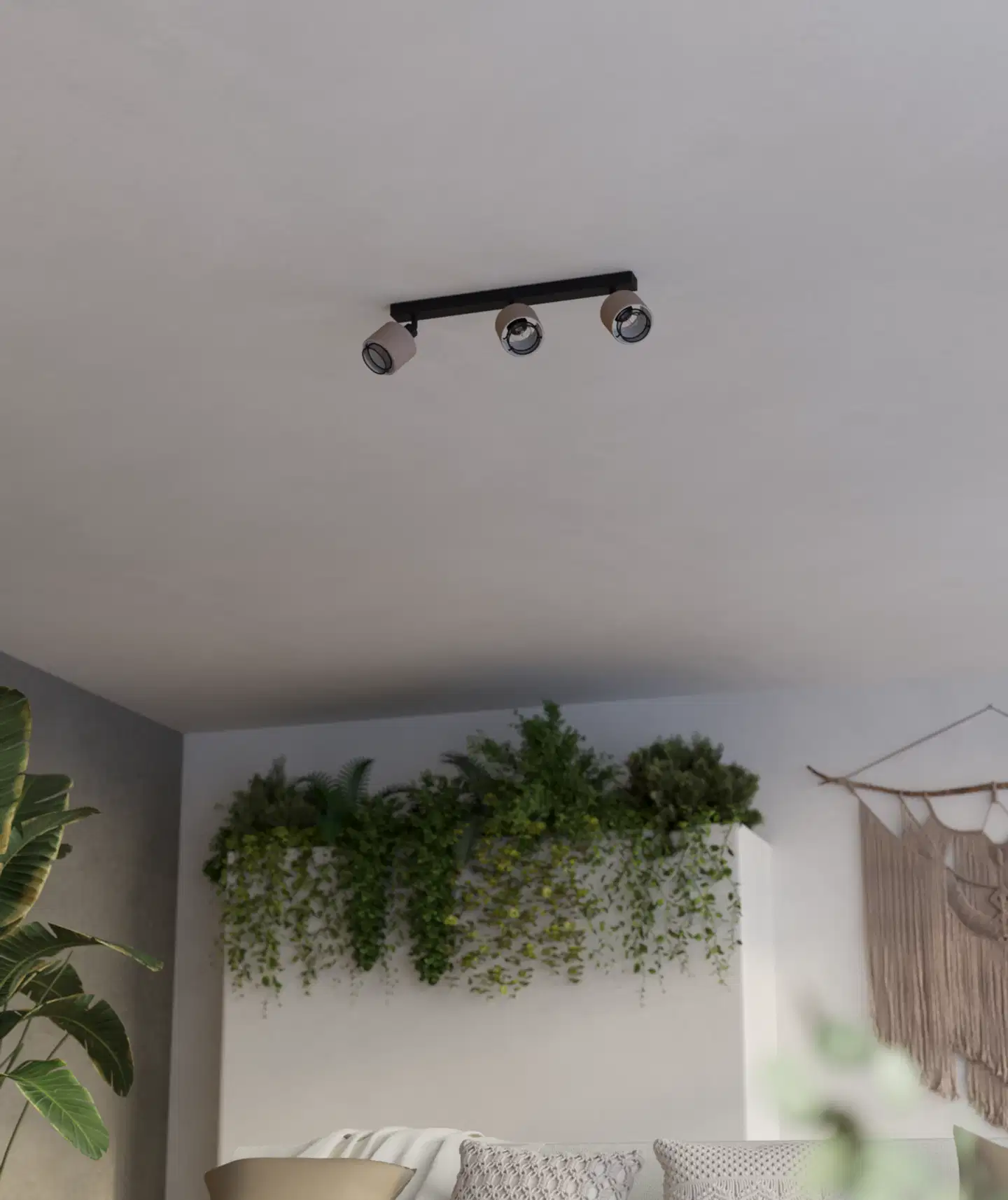 EGLO kattospotti 3-os. Rosley E14 musta/pellava - 6