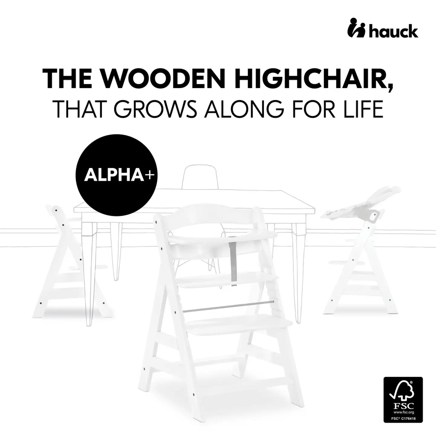 Hauck syöttötuoli Alpha+b valkoinen - 14