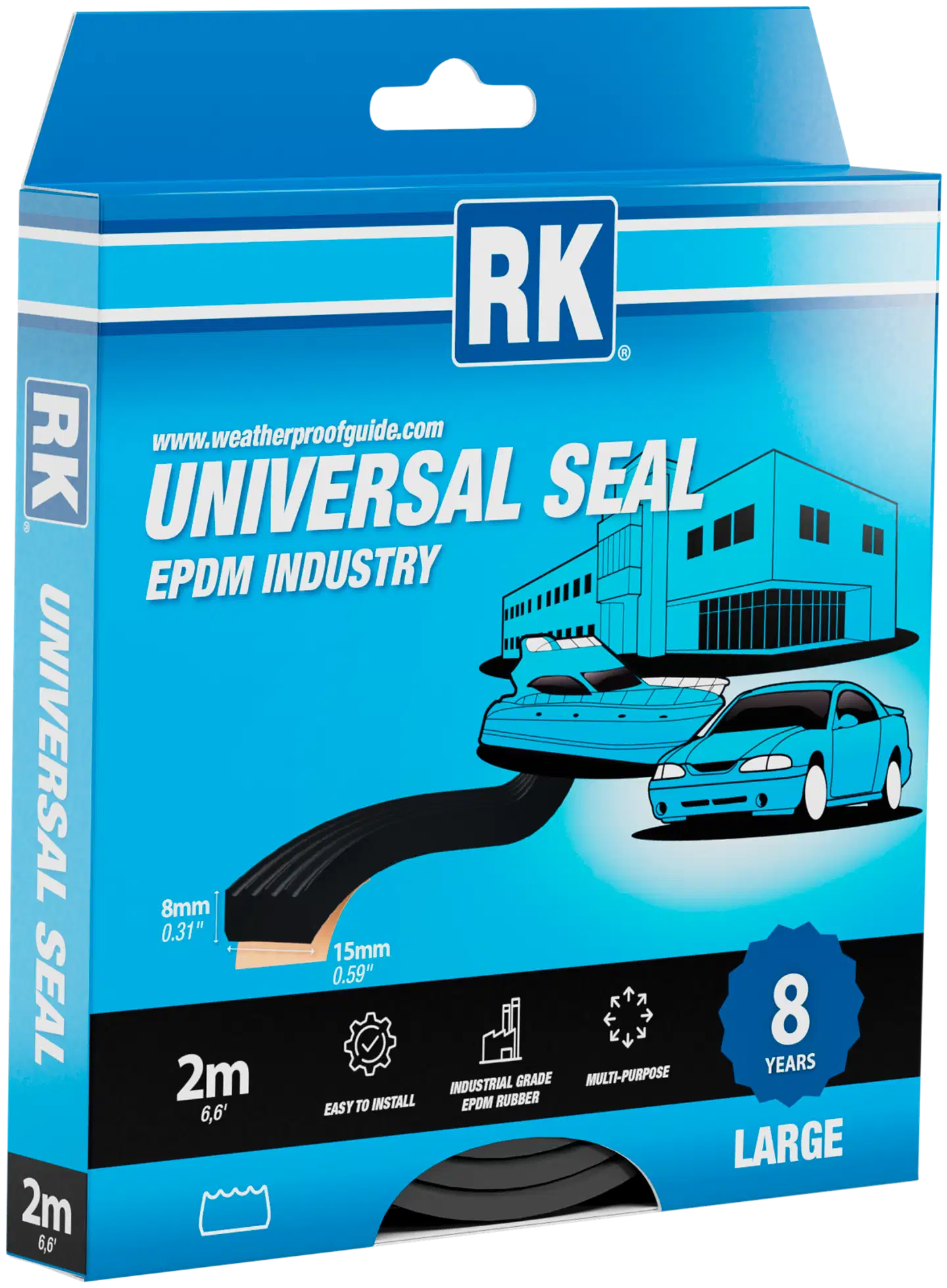 RK yleistiiviste teollisuus epdm musta 8x 15mm 2m