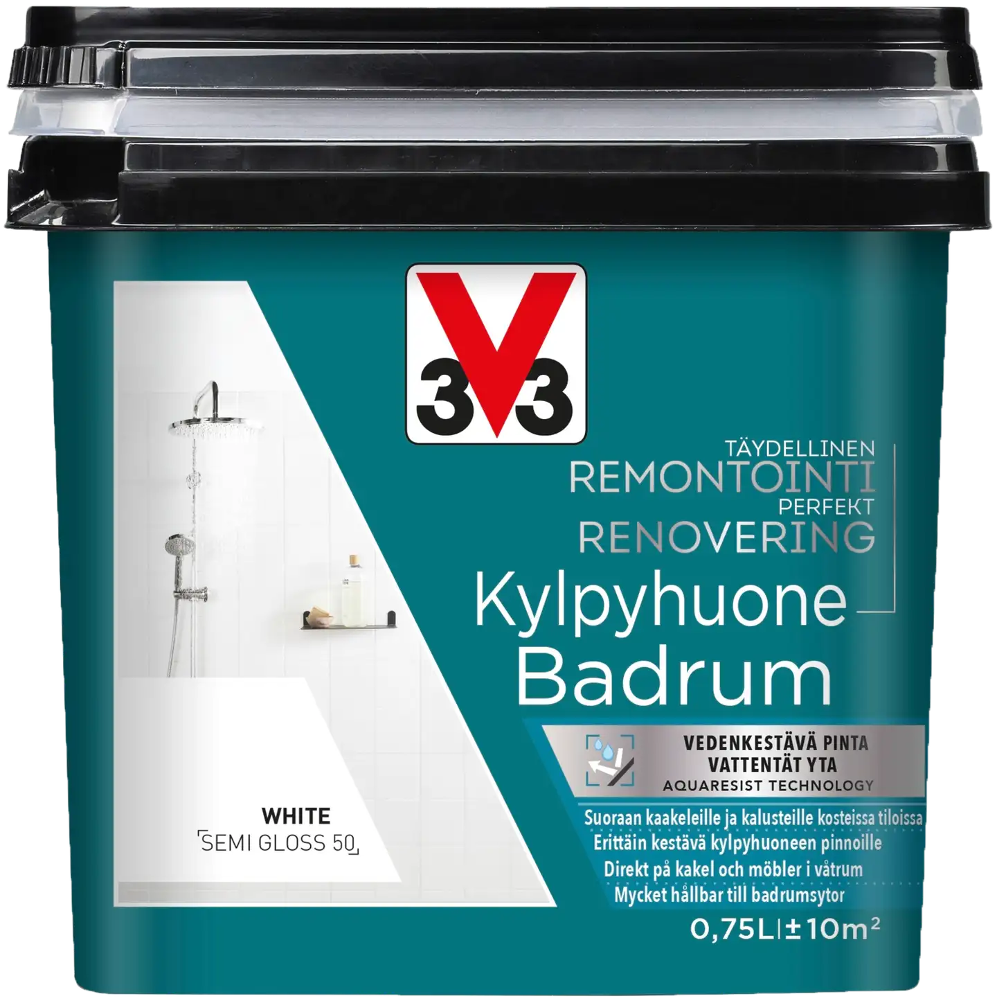 V33 Remontointimaali kylpyhuone 750ml White