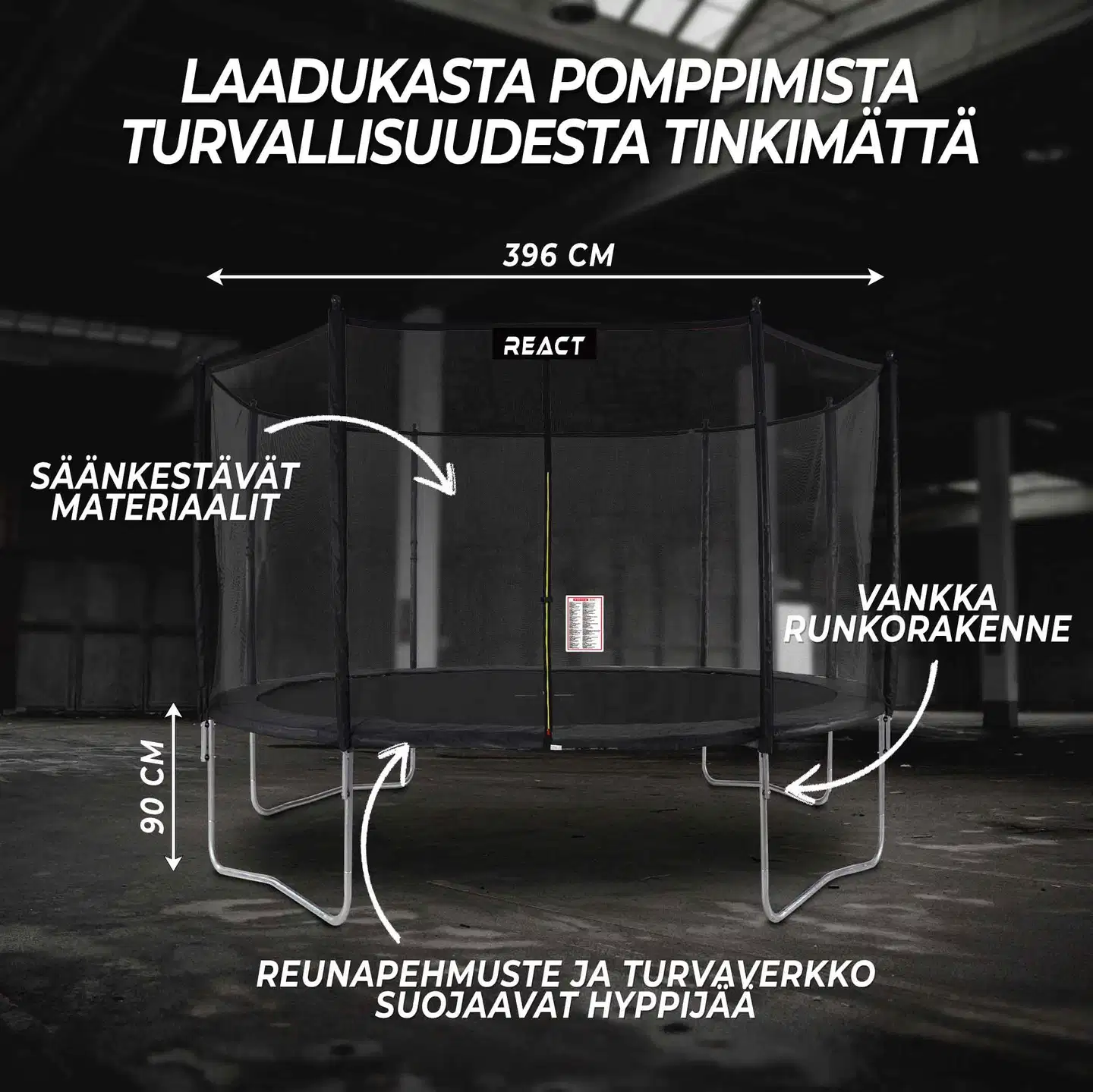 React trampoliini 396 cm / 13 ft - 2