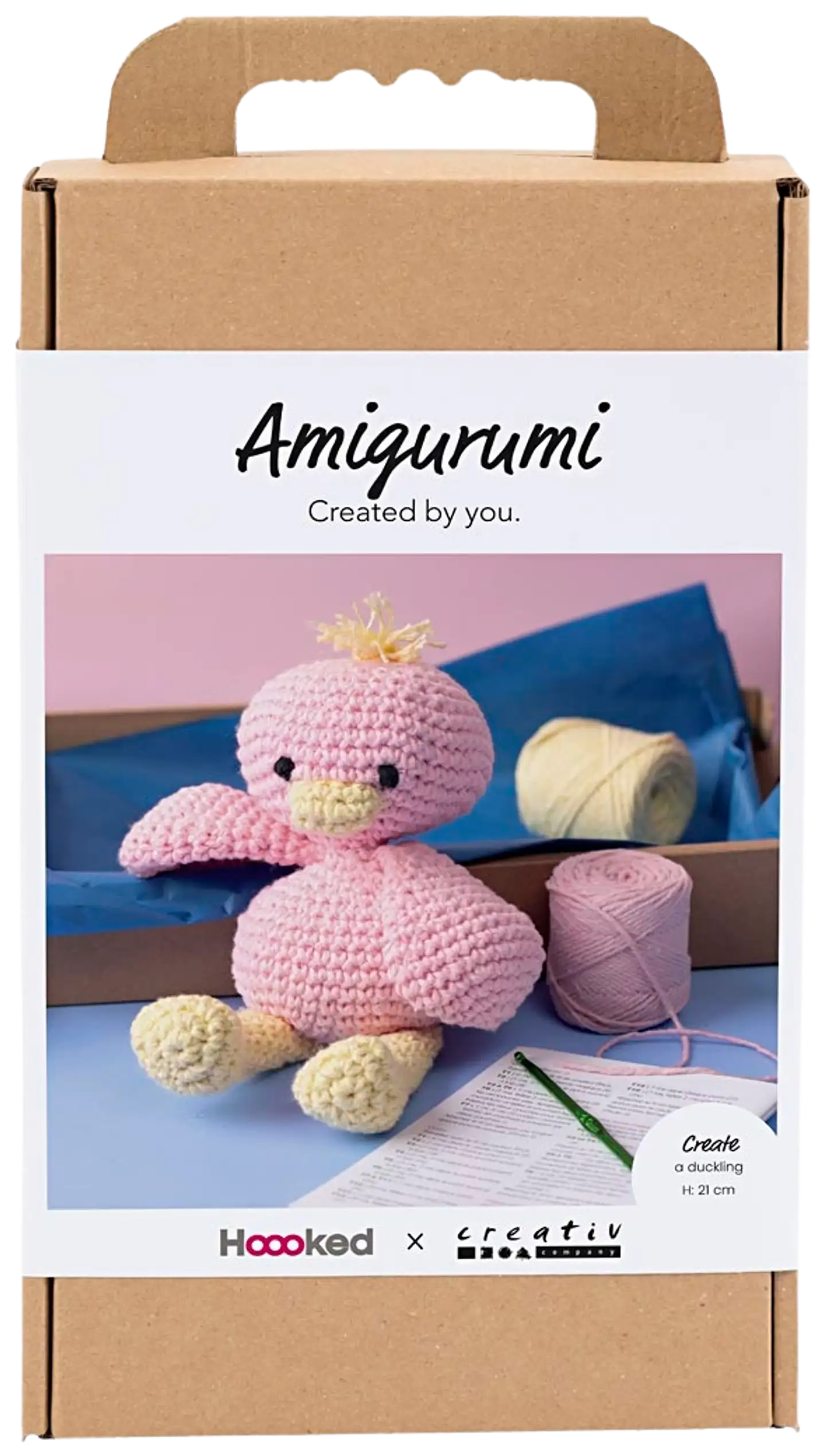 Amigurumi Askartelusetti, Ankka, vaaleanpinkki, vaaleankeltainen, 1pkk/ 1 pkt - 1