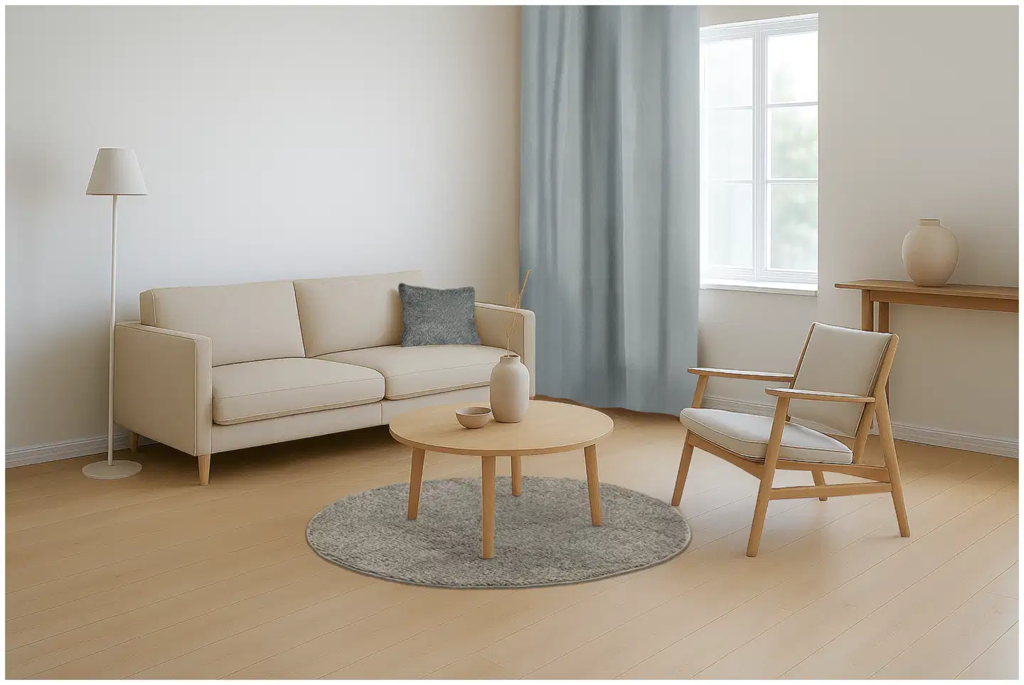 House nukkamatto Puffy pyöreä 80 cm vaaleanharmaa - 4