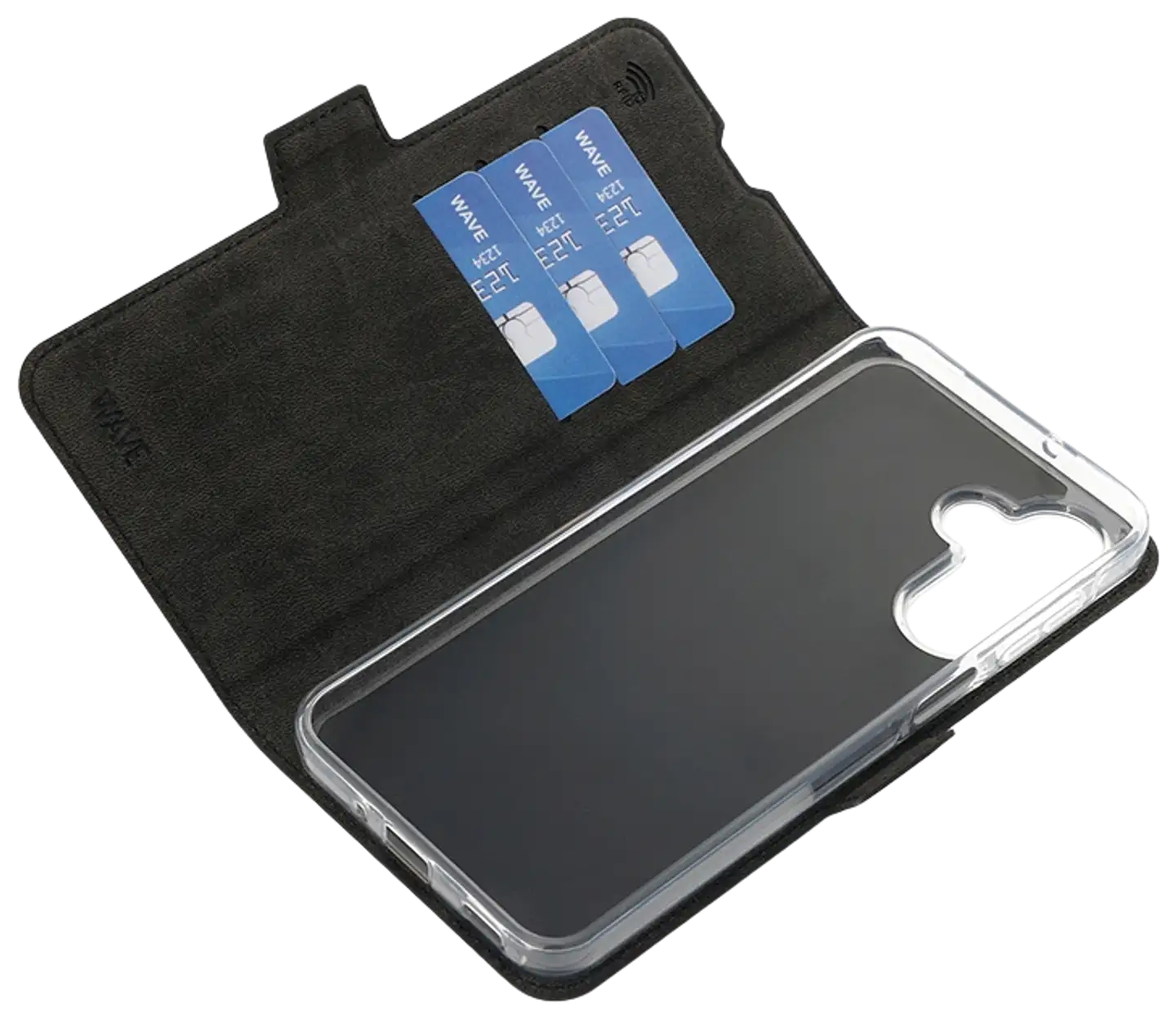 Wave Book Case, Samsung Galaxy A17 5G / Samsung Galaxy A17 4G, Musta - 4