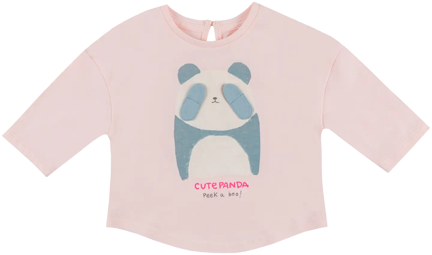 Tex Baby vauvojen trikoopusero Panda kurkistaa I990311 - PINK LIGHT 2 - 1