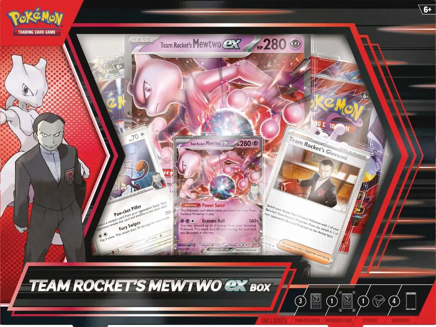 Pokemon EX Box Team Rocket's Mewtwo keräilykortit