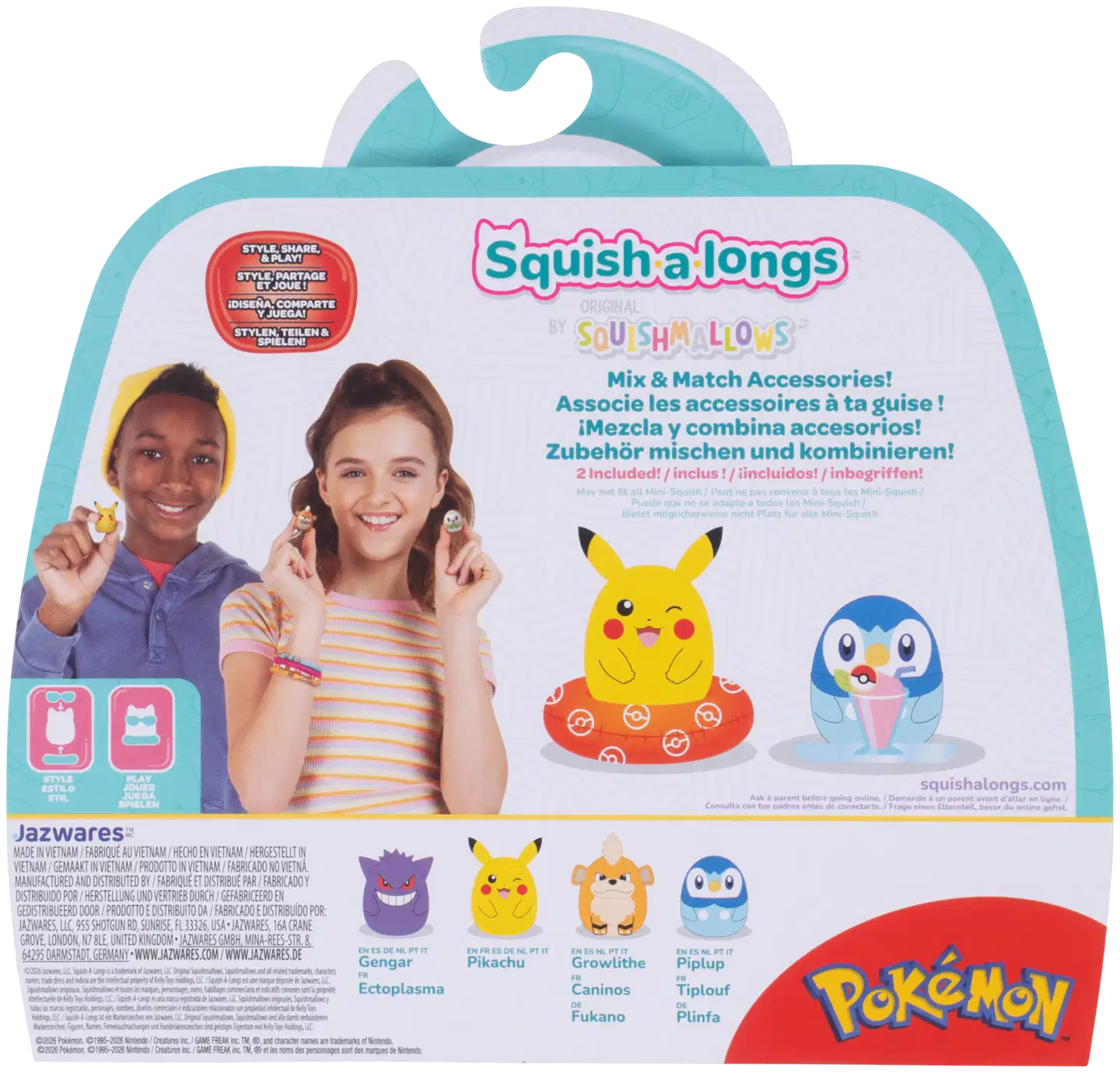 Squishalongs Pokémon 4-Pk Gen/Pik/Pip/Gr - 13