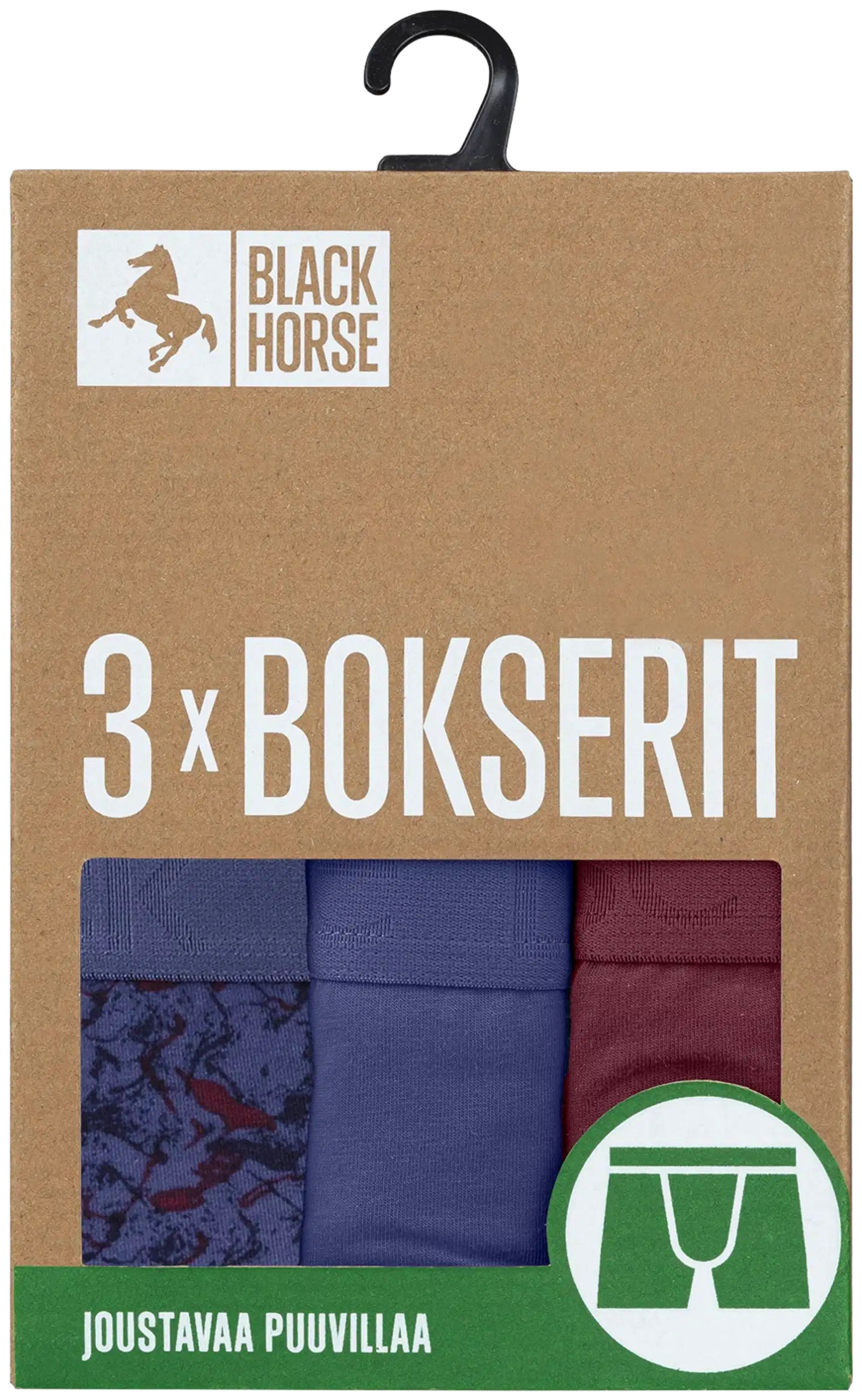 Black Horse miesten bokserit 3-pack I95 - Dark Berries - 1