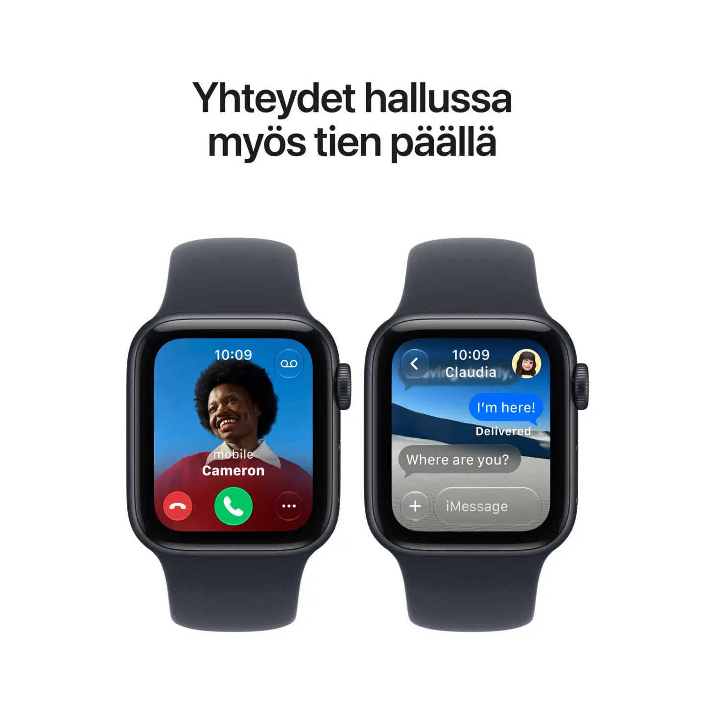 Apple Watch SE 3 GPS + Cellular 44 mm:n keskiyön värinen alumiinikuori ja laivastonsininen urheiluranneke - M/L - MJLT4QN/A - 3