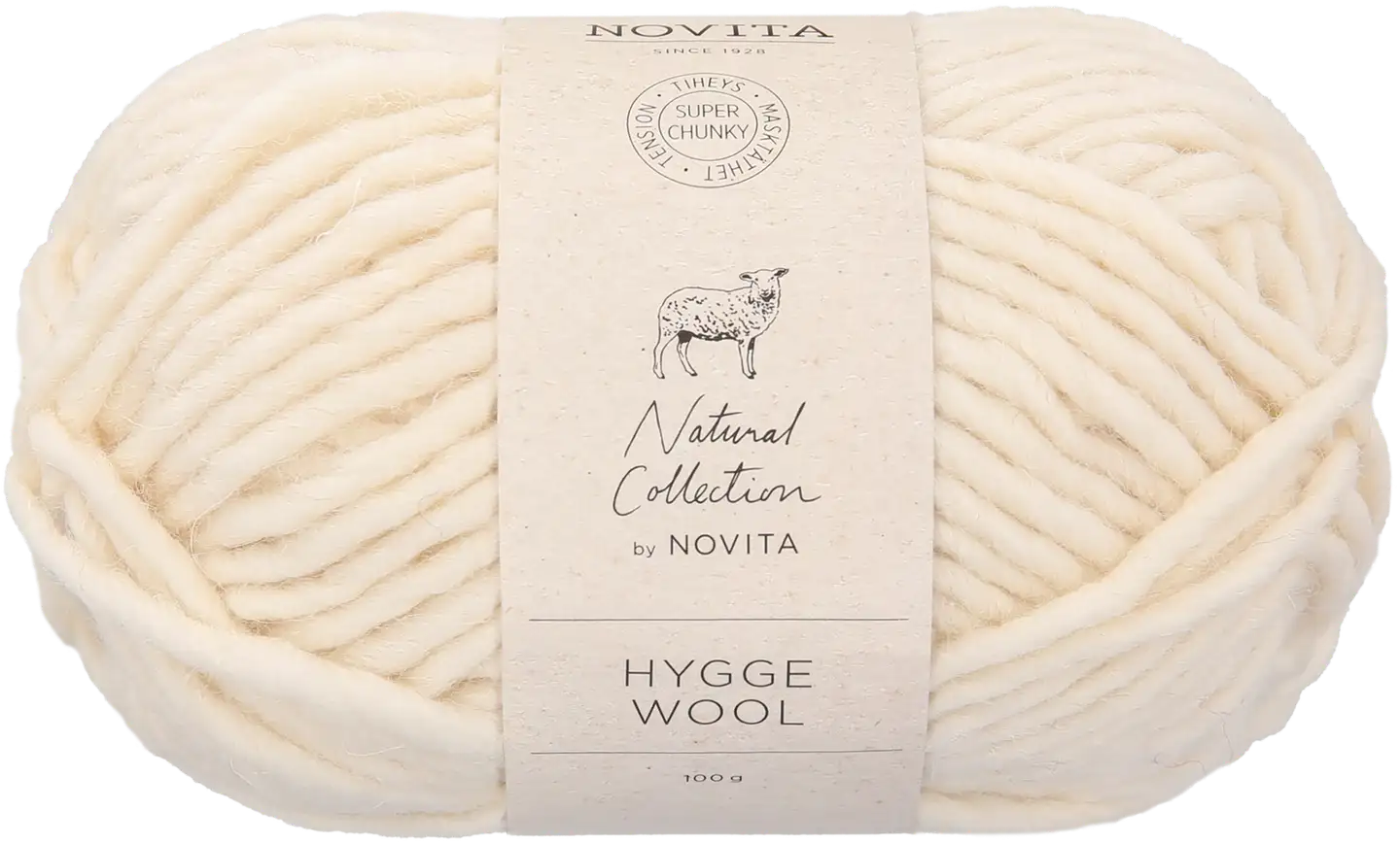 Novita Hygge Wool lanka 100 g 010 luonnonvalkoinen - 1