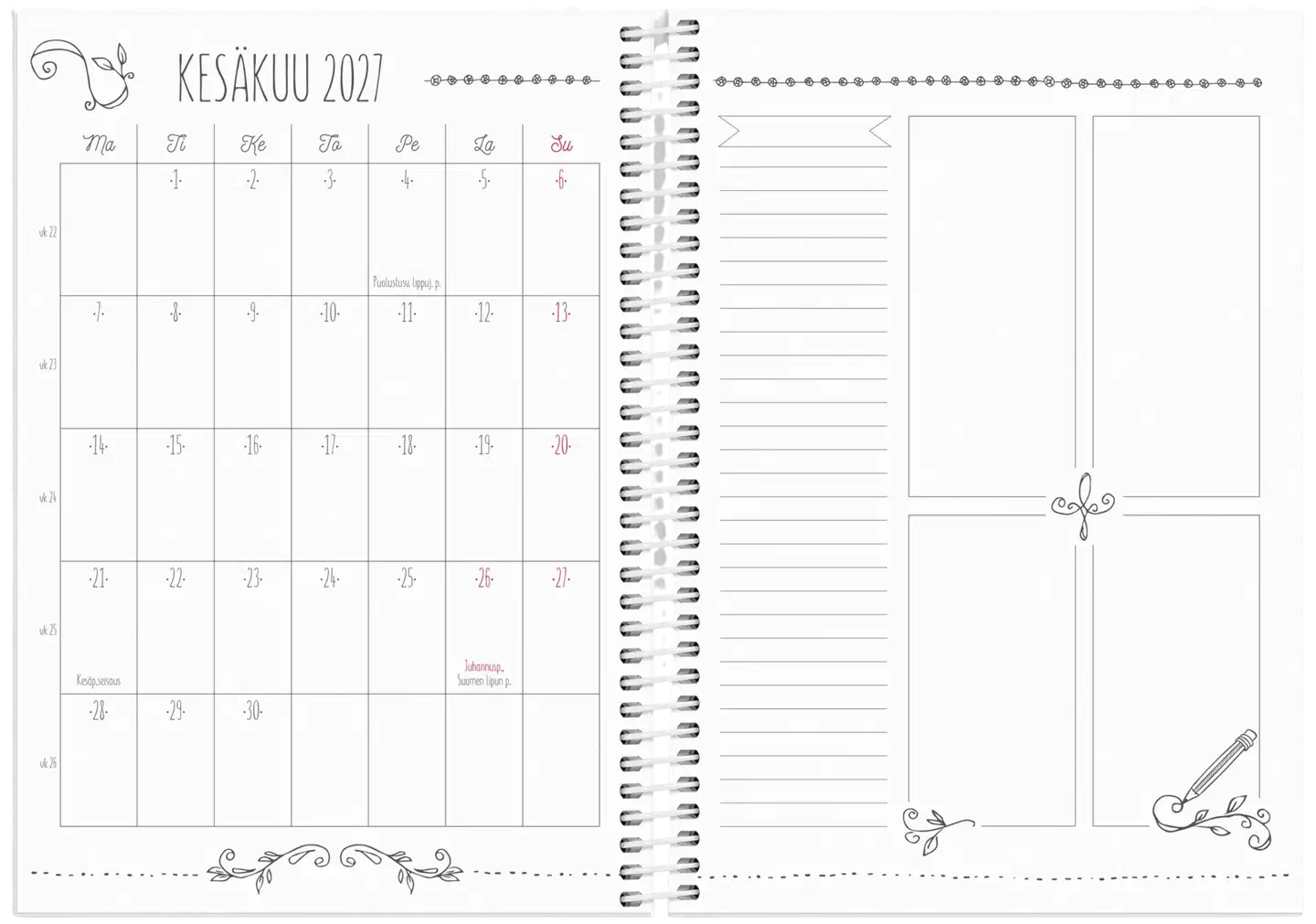 Burde kalenteri Scribble A5 26/27 - 3