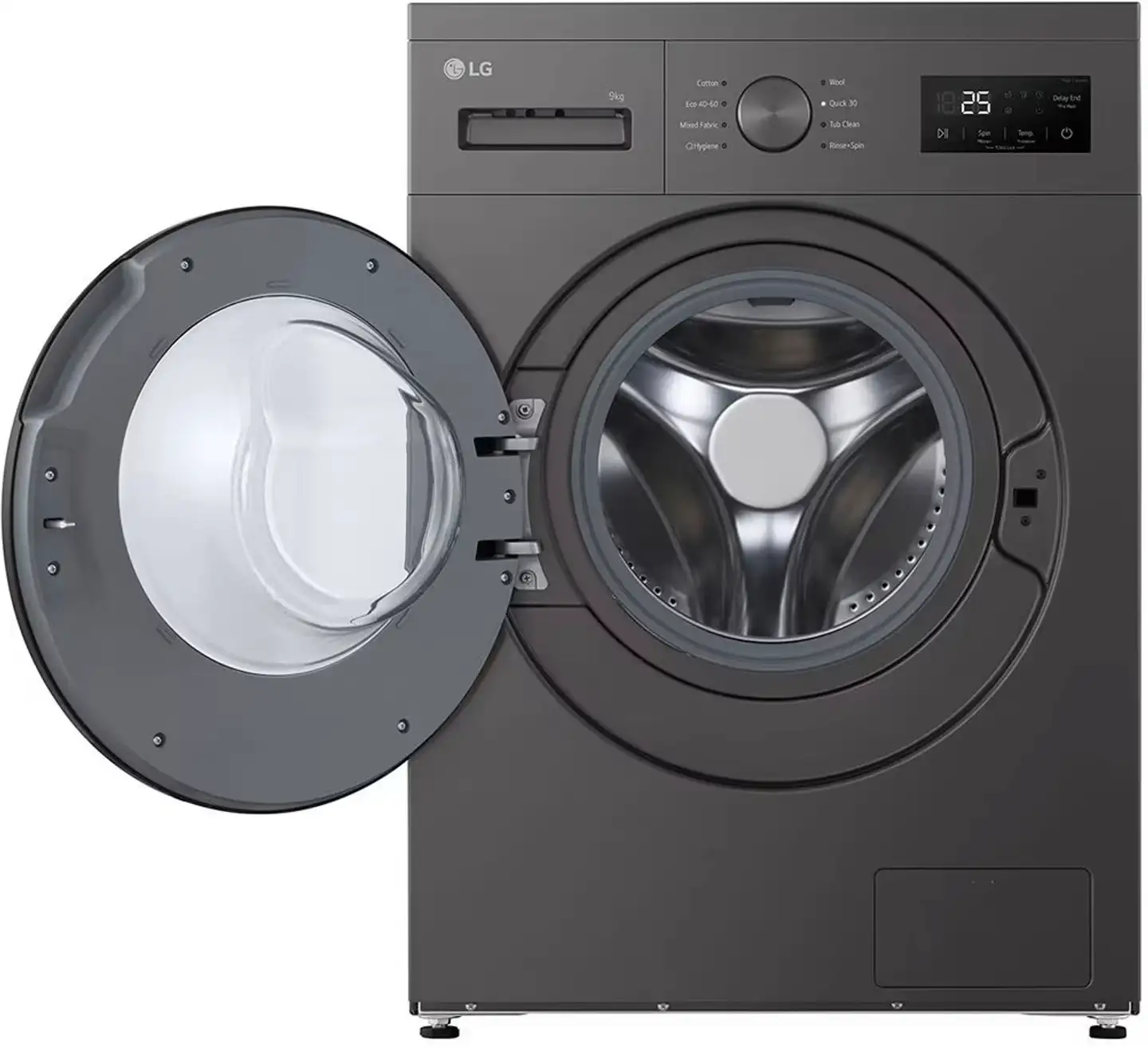 LG edestä täytettävä pyykinpesukone F4A1009NDK, 9kg, tumma harmaa - 2