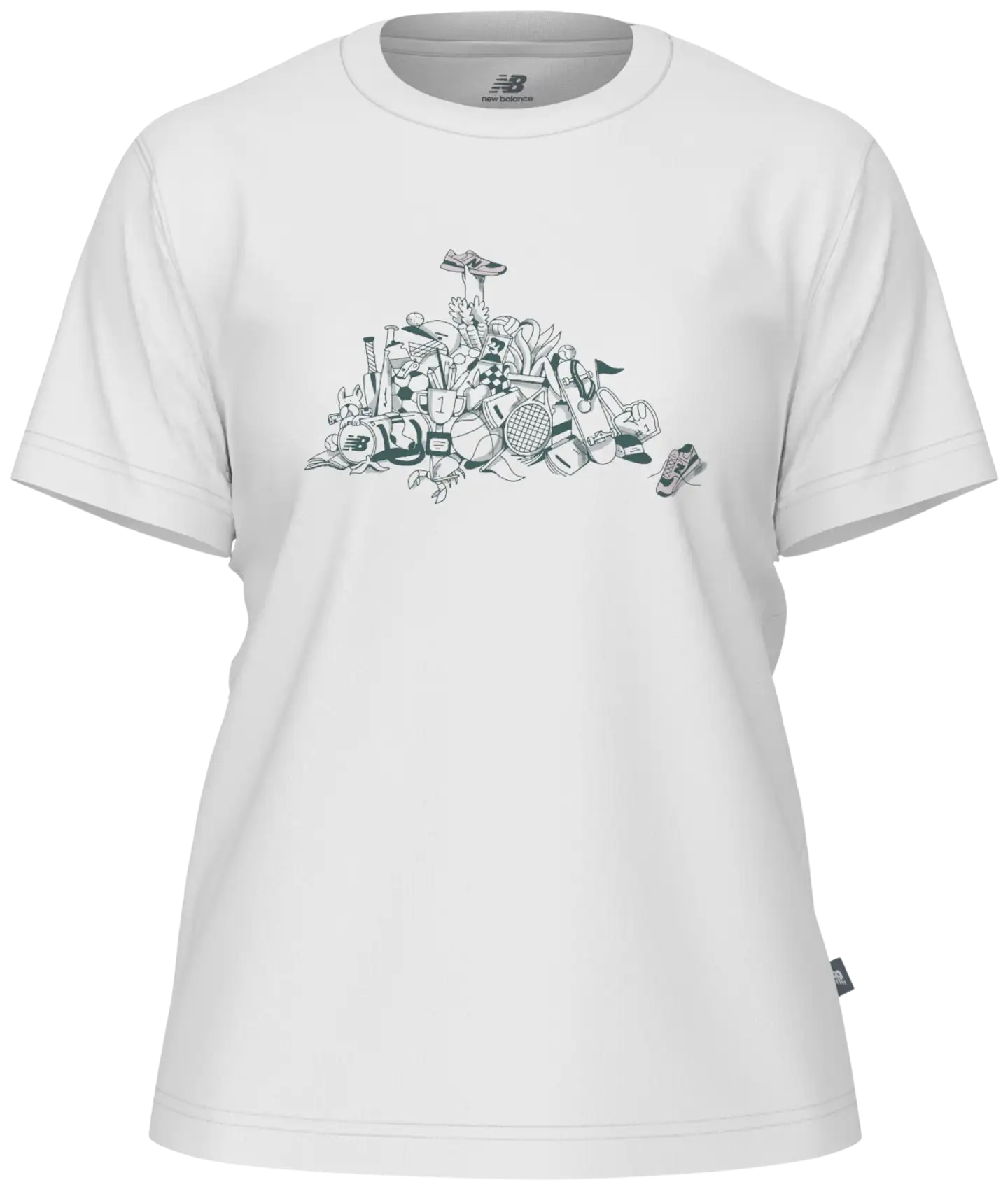 New Balance naisten Athletics Pile t-paita - WHITE - 1