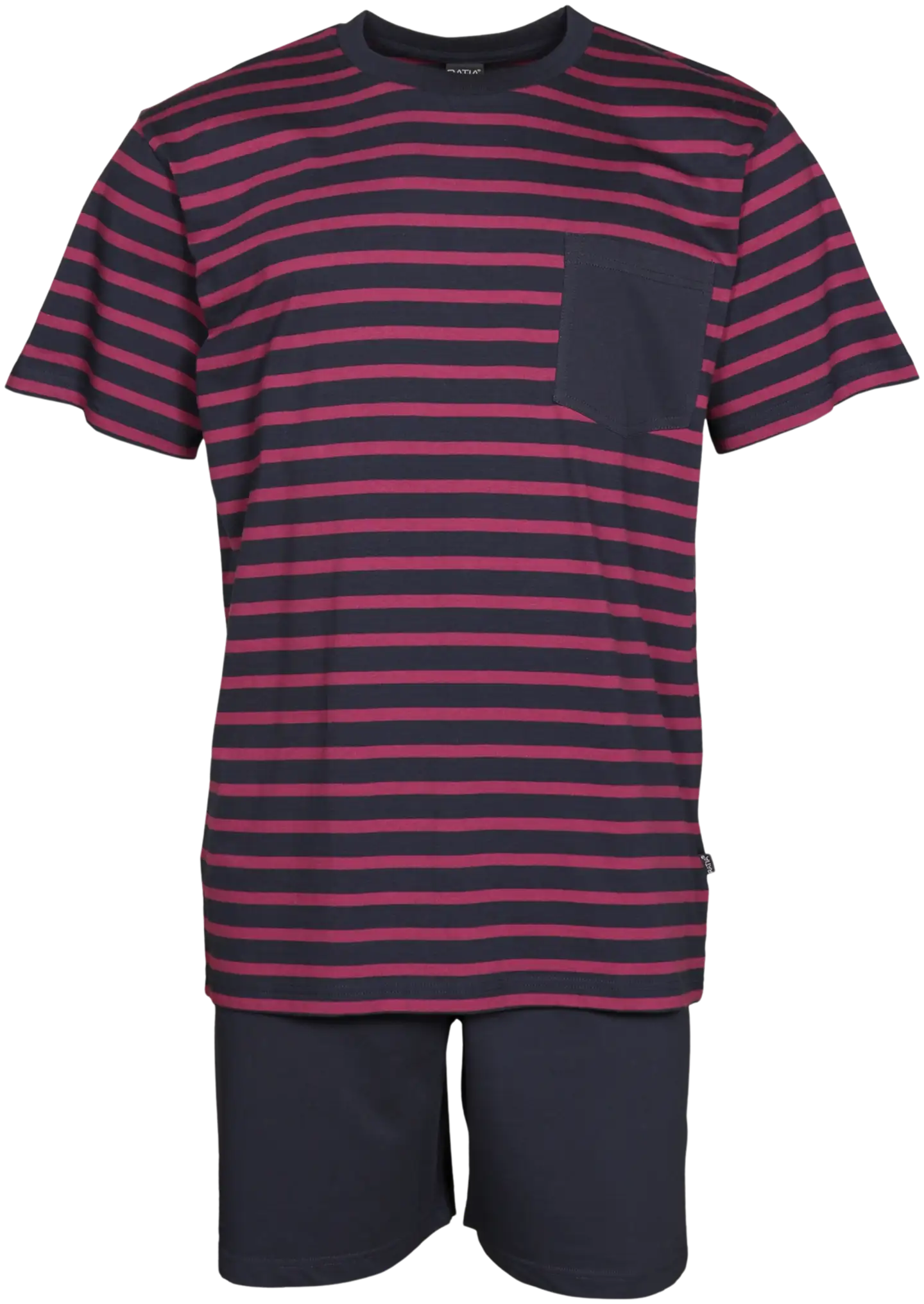 RATIA miesten shortsipyjama - t. sininen/viininpunainen - 1