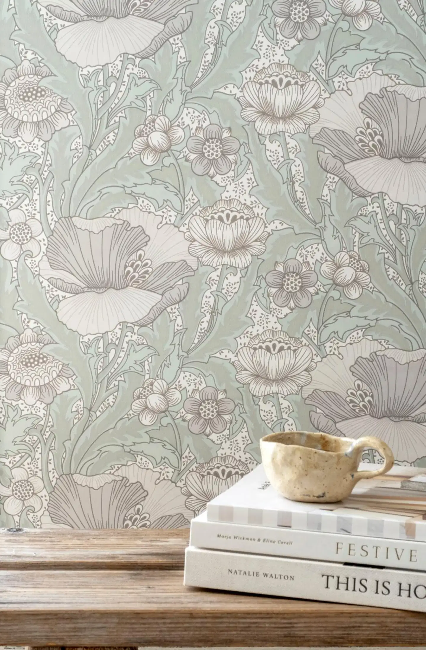 Sandudd Signature kuitutapetti Unelma 5452-3 10,05 x 0,53 m greiget, valkoiset ja helmiäiset kukat, vaaleanvihreät lehdet - 2