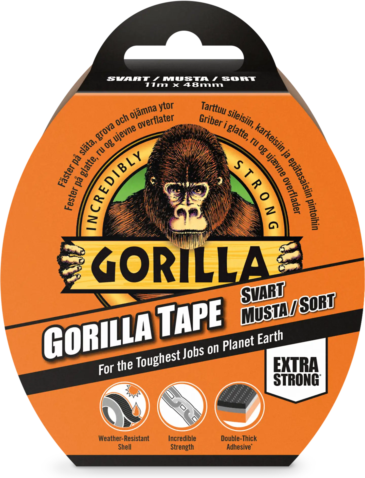 Gorilla teippi musta 11 m - 1