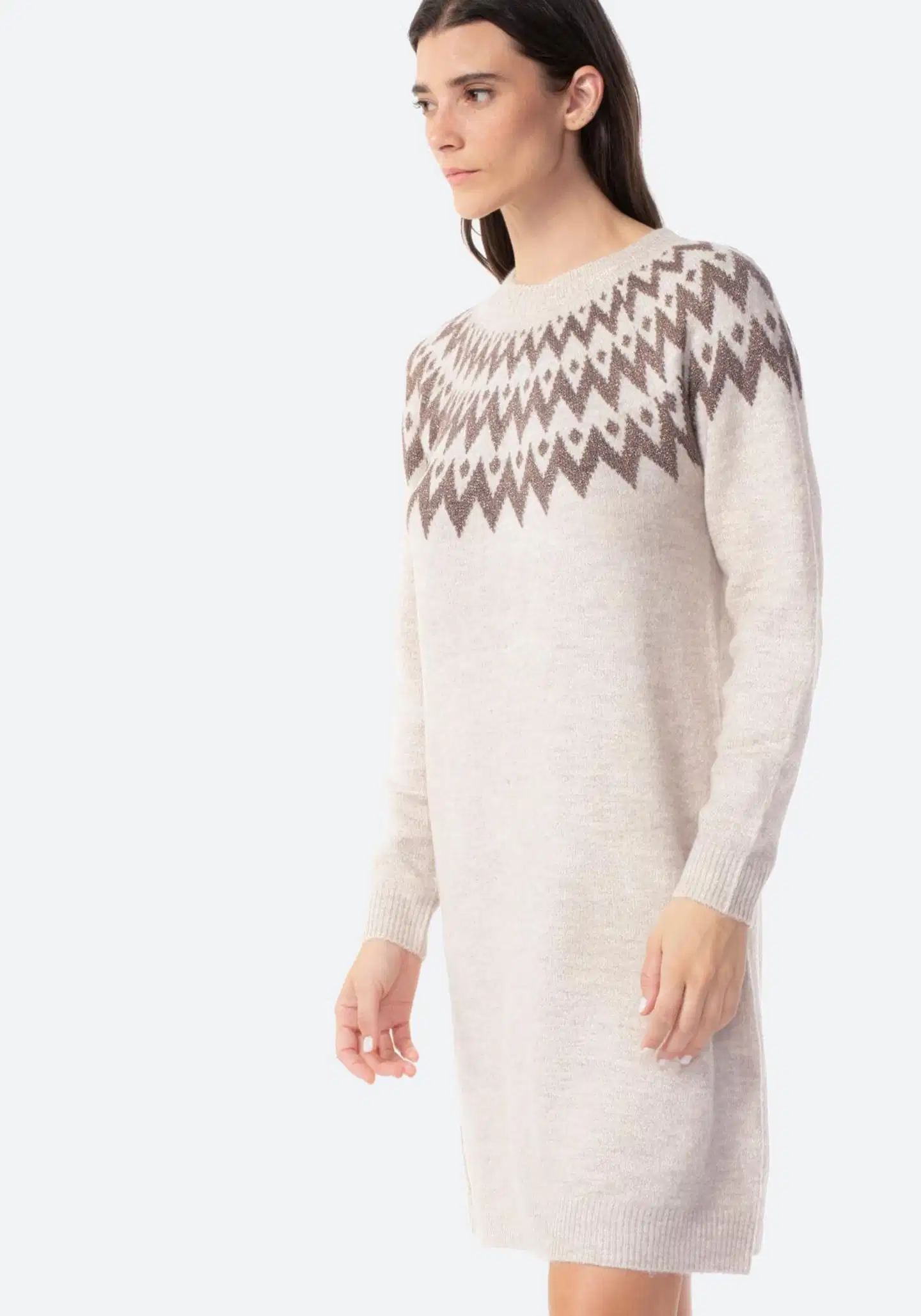 TEX naisten neuletunika I291487 - BROWN - 4