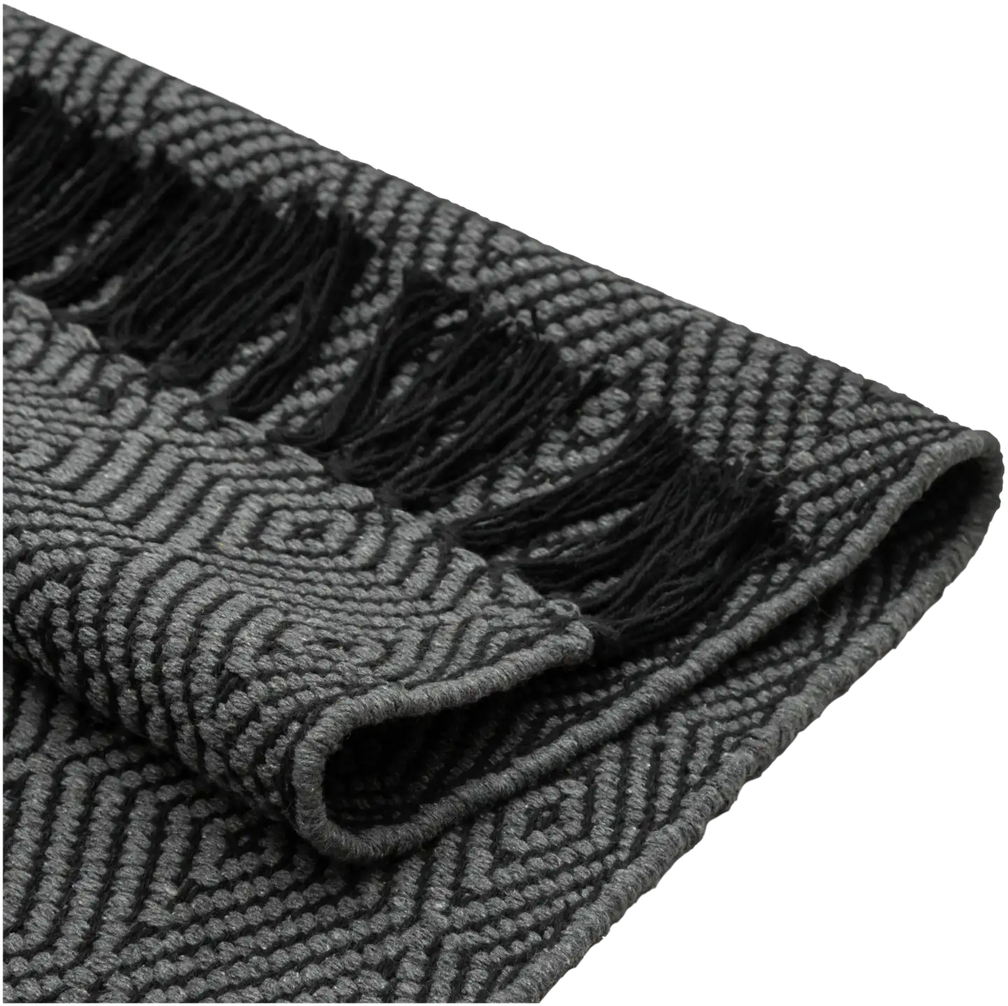 House puuvillamatto Twill 60x90 cm harmaa/musta - 3