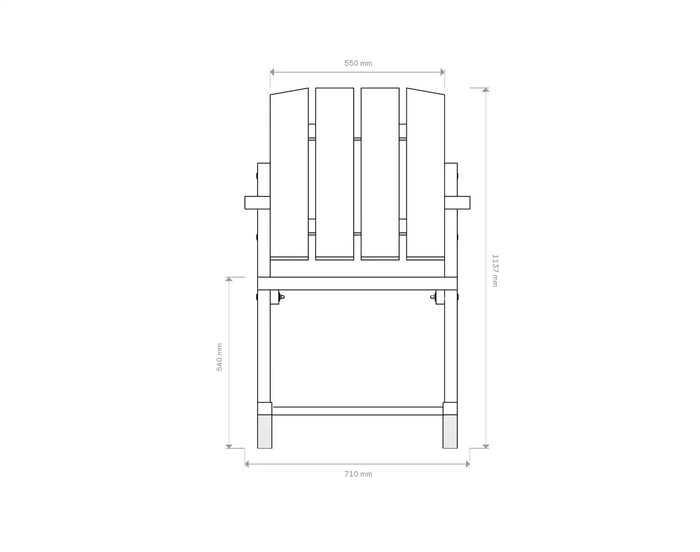 Miljöörakennus Jämäkkä keinutuoli, luonnon ruskea 89x117x63cm - 2