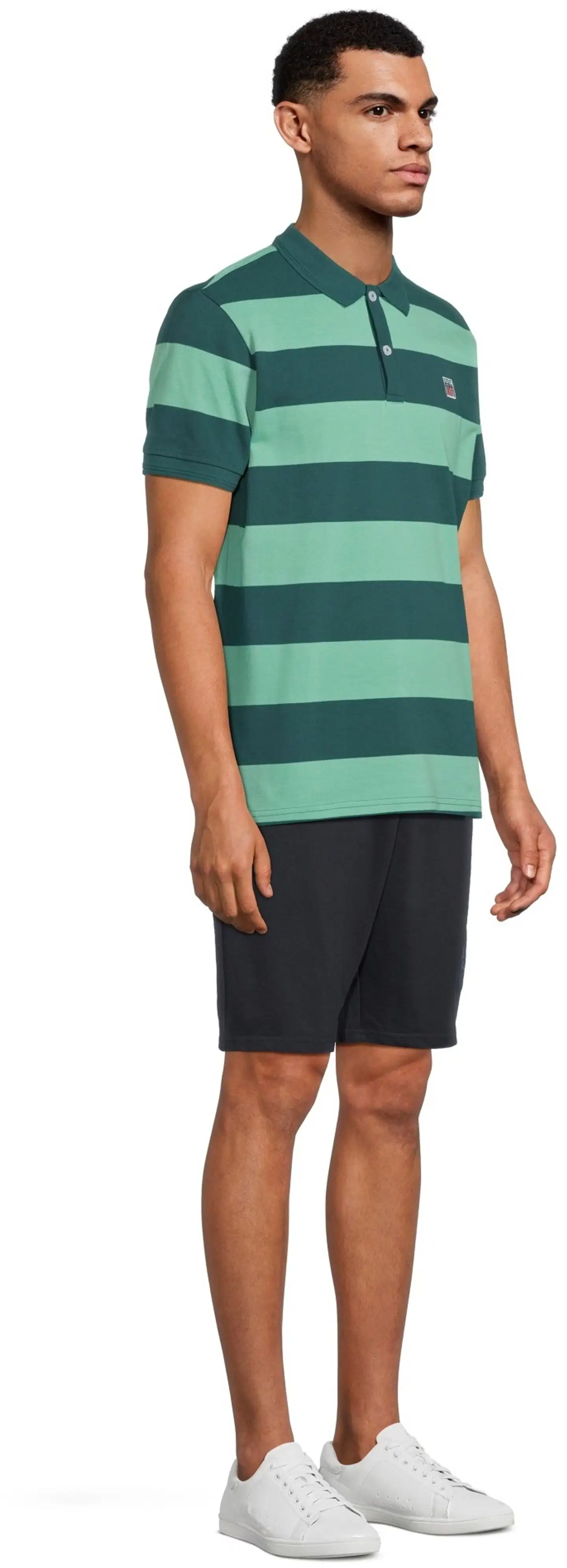 Vinson miesten raidallinen pikeepaita Samir 105621 - Creme de menthe/mediterranea - 4