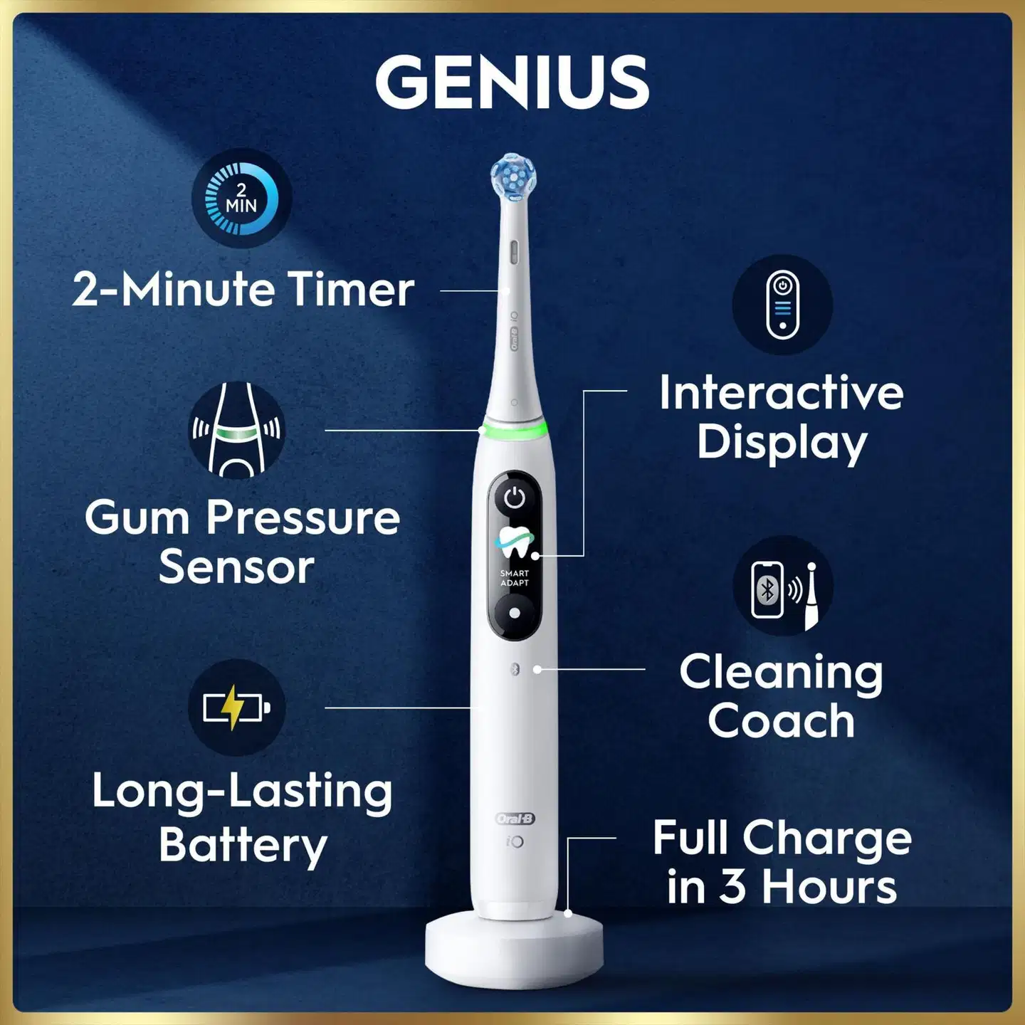 Oral-B iO9 White Alabaster sähköhammasharja + lataava matkakotelo + hammasharjateline + lisävaihtoharja - 12