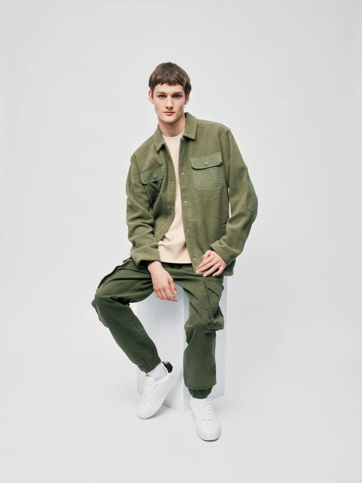 WKLY. miesten paitatakki sherpa 194W382525 - Khaki green - 3