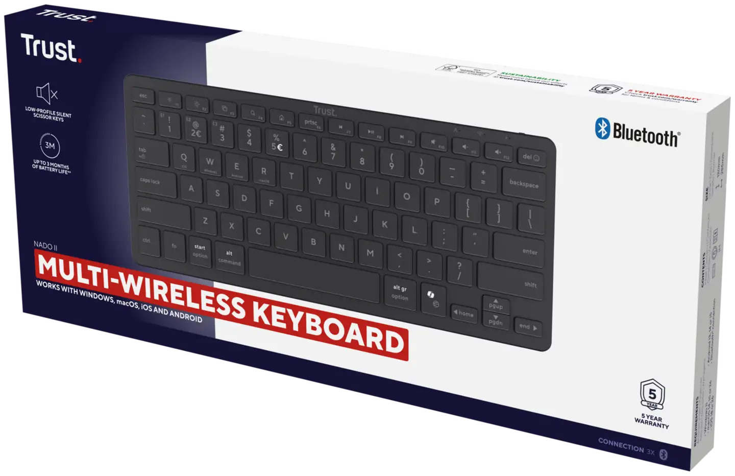 Trust Nado II Bluetooth langaton näppäimistö - 4
