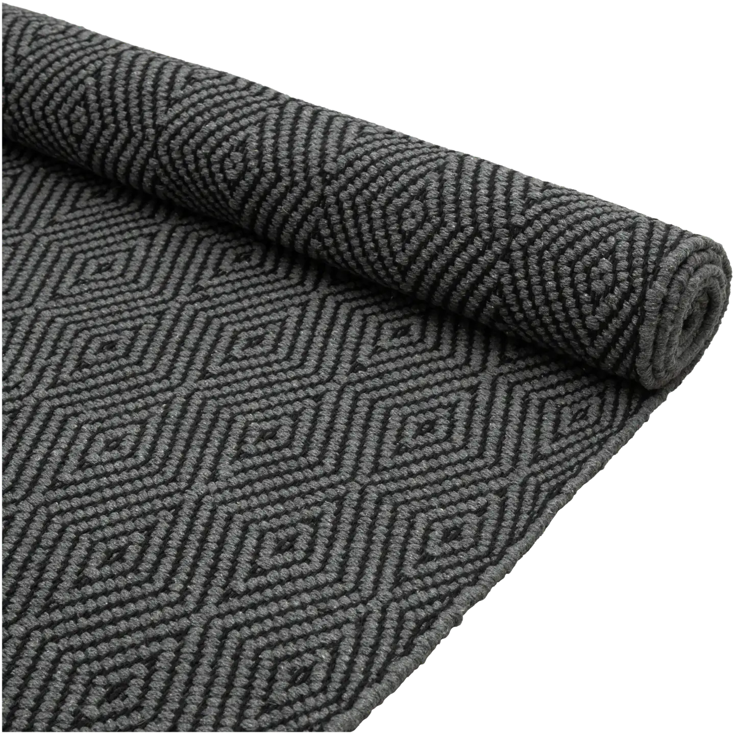 House puuvillamatto Twill 60x90 cm harmaa/musta - 2