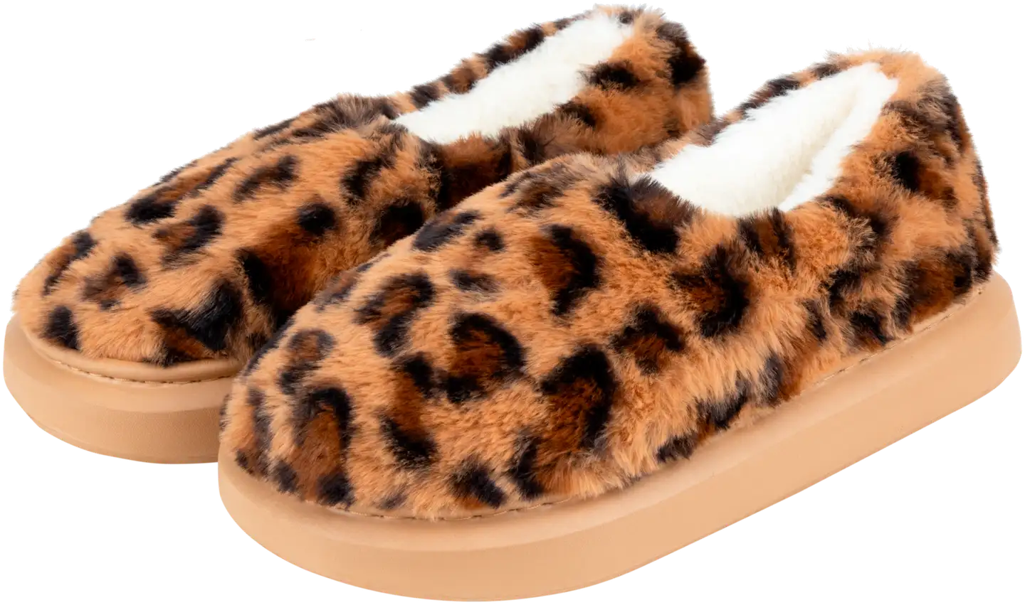 TEX naisten leopardikuvioiset kotitossut I989887 - BEIGE - 1